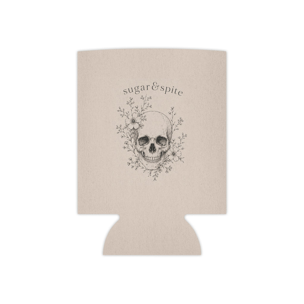 Can Cooler • 'sugar & spite' Floral Skull Drink Koozie