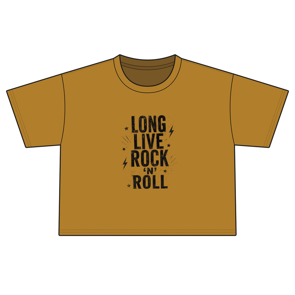 Long Live Rock 'n' Roll Boxy Tee — Women's Vintage Rock Graphic Shirt