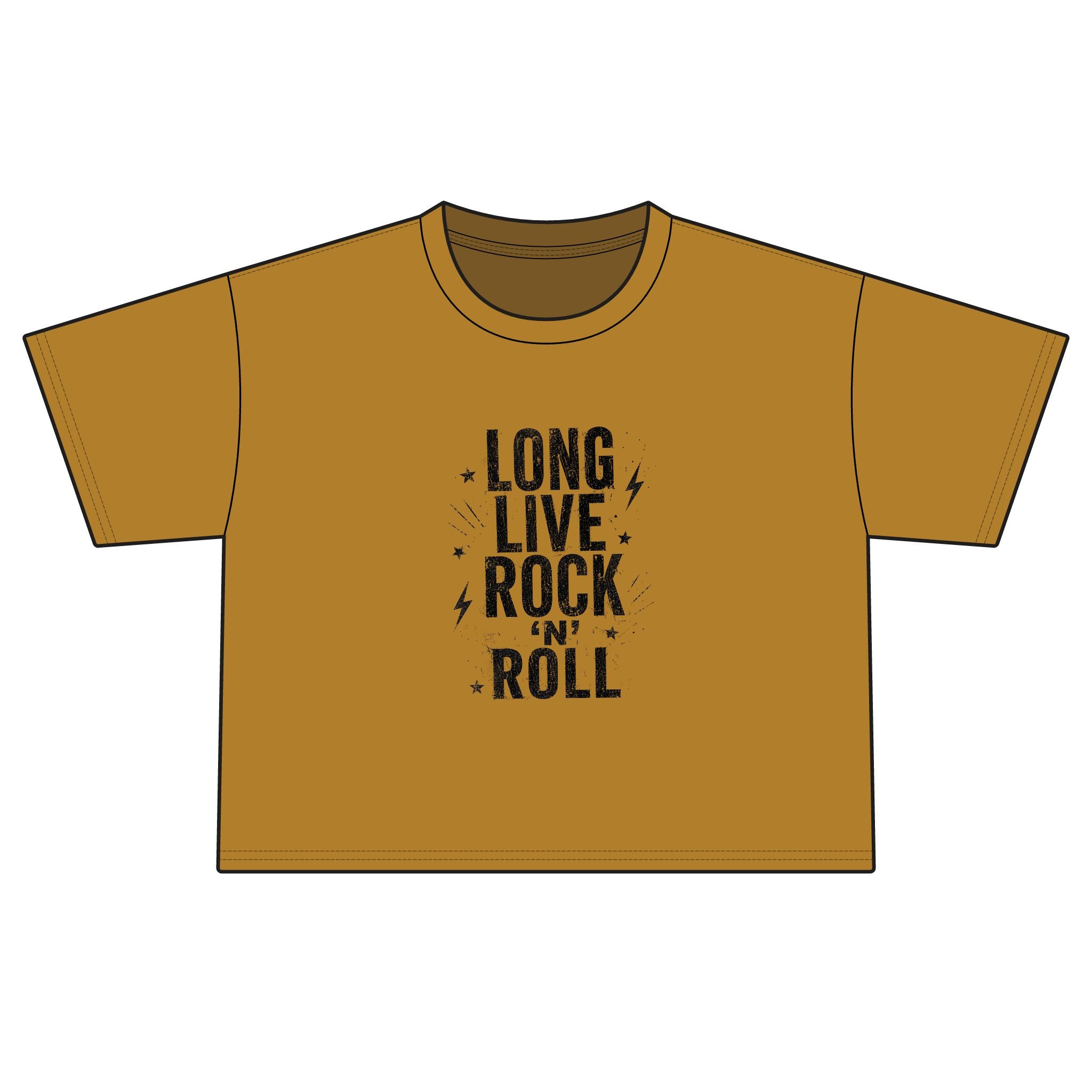 Long Live Rock 'n' Roll Boxy Tee — Women's Vintage Rock Graphic Shirt