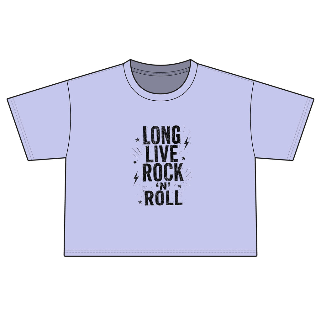 Long Live Rock 'n' Roll Boxy Tee — Women's Vintage Rock Graphic Shirt