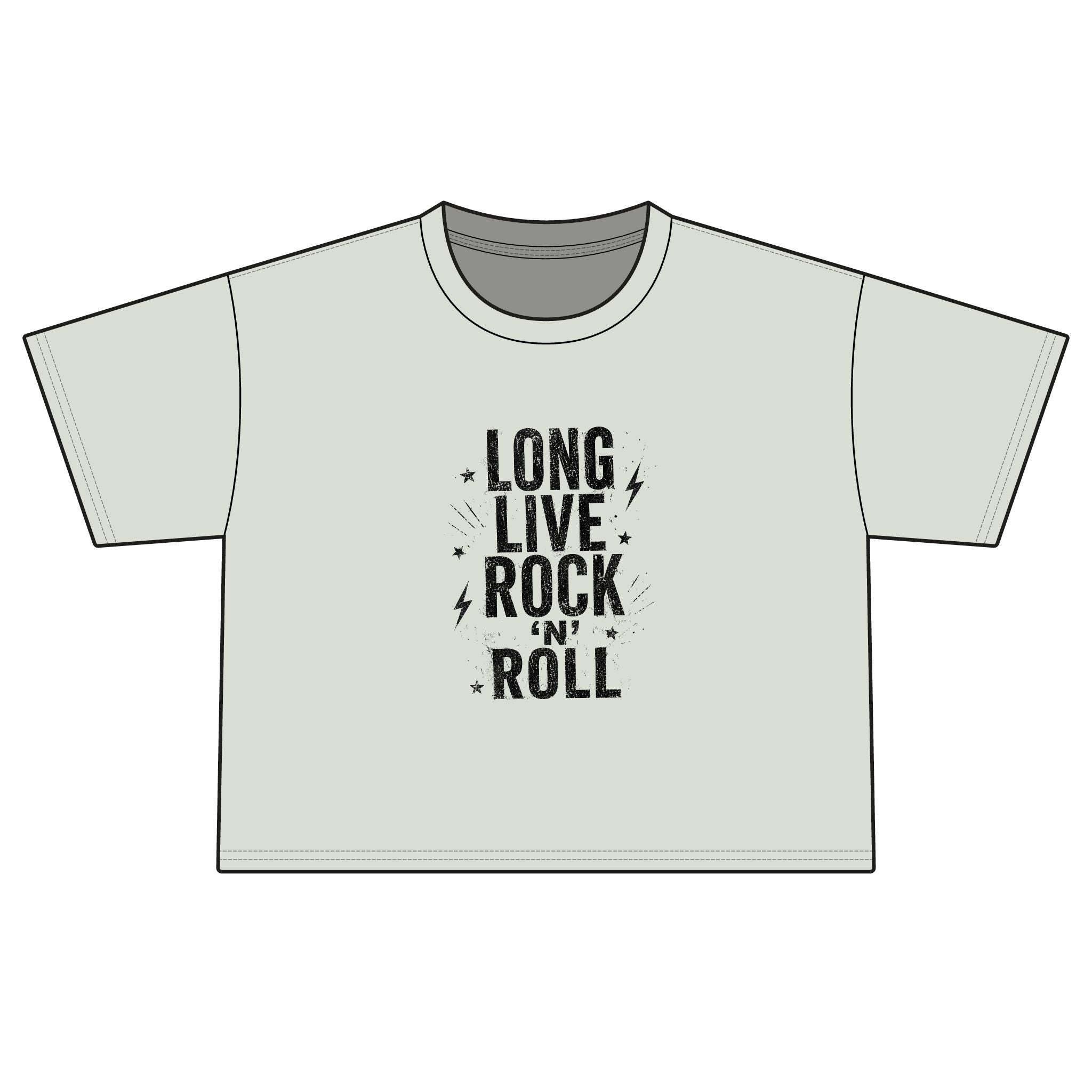 Long Live Rock 'n' Roll Boxy Tee — Women's Vintage Rock Graphic Shirt