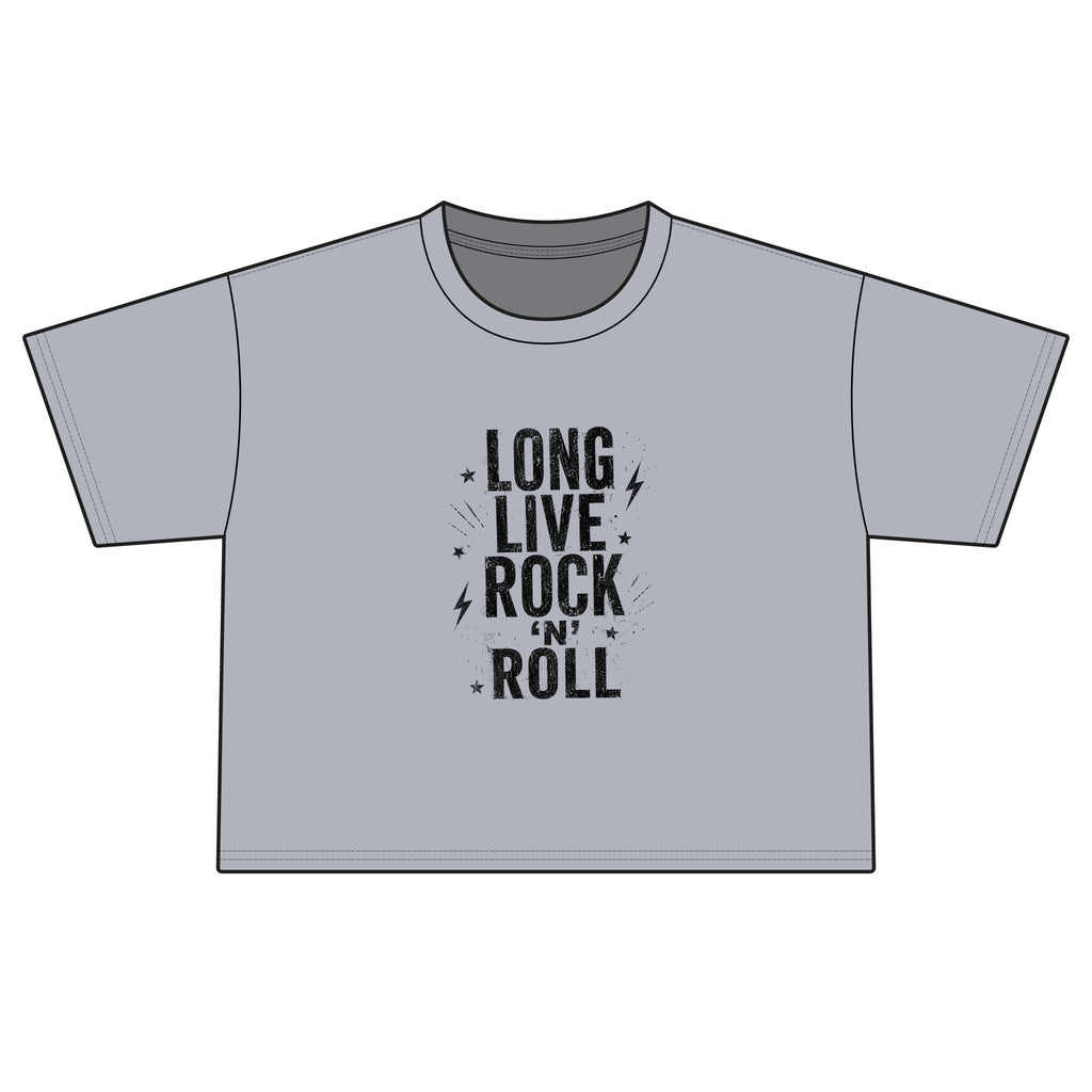 Long Live Rock 'n' Roll Boxy Tee — Women's Vintage Rock Graphic Shirt