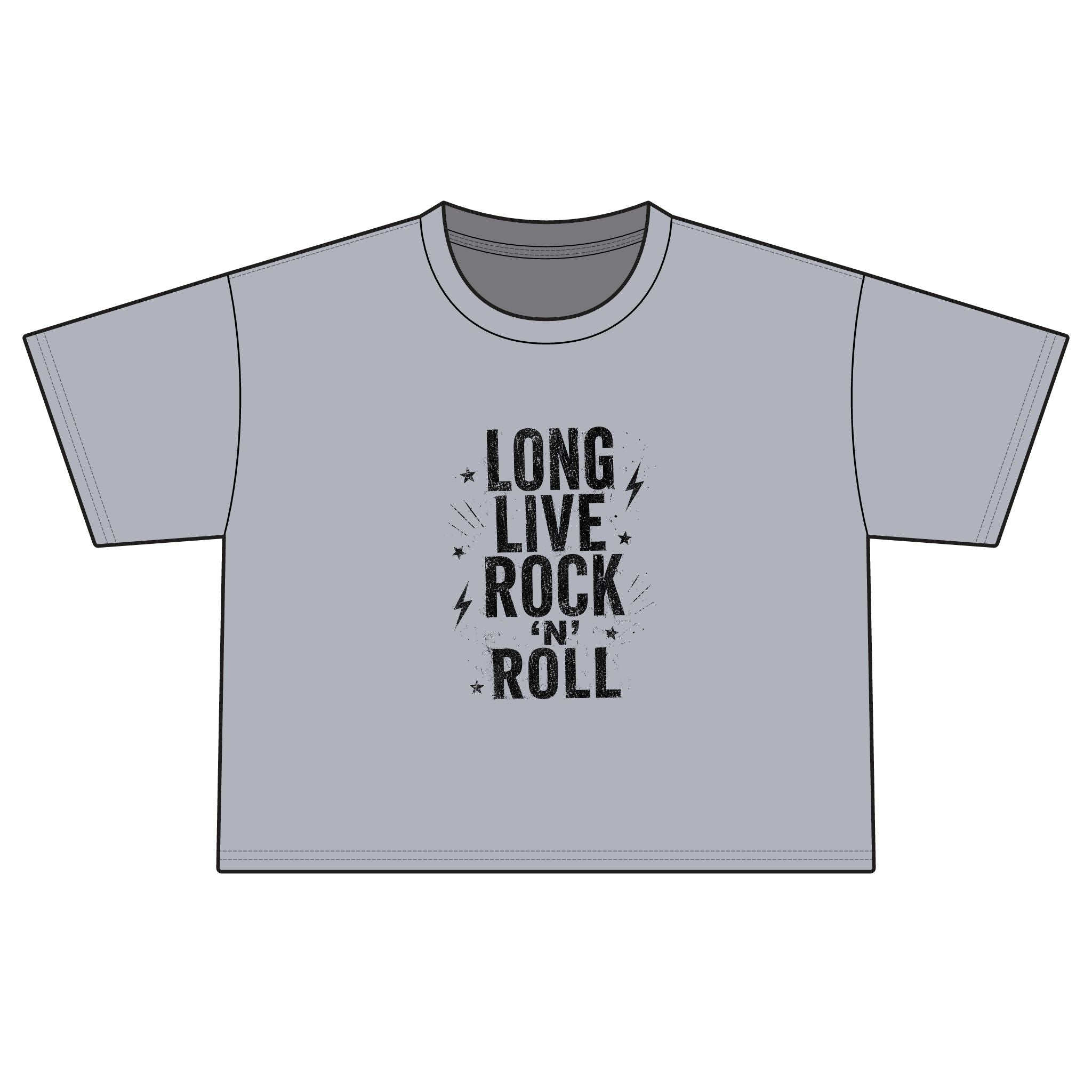 Long Live Rock 'n' Roll Boxy Tee — Women's Vintage Rock Graphic Shirt