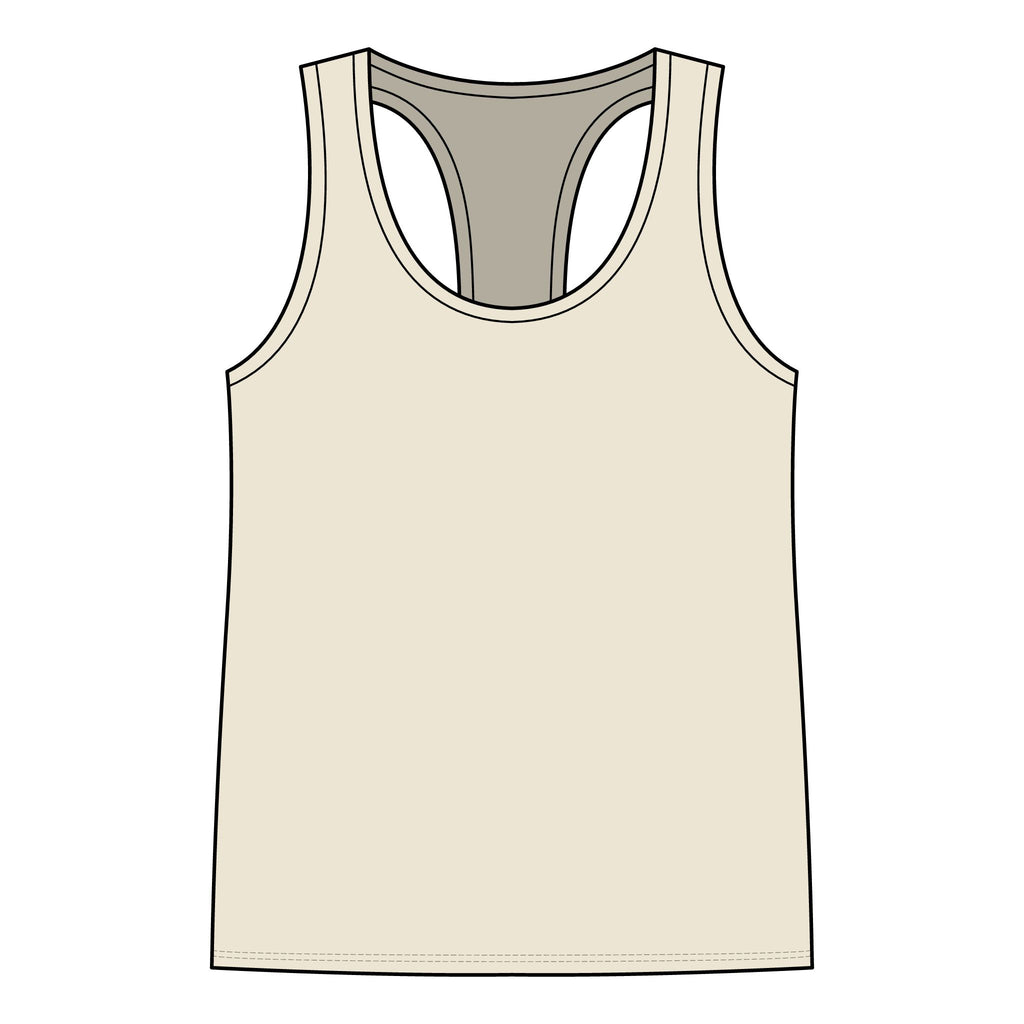 Leopard Outline Women's Racerback Tank Top — Minimal Safari Cat Graphic