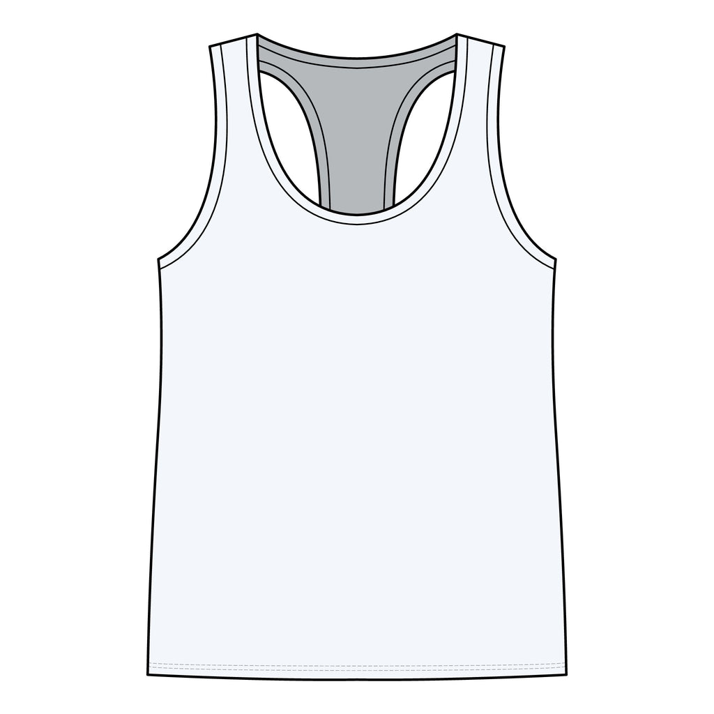 Leopard Outline Women's Racerback Tank Top — Minimal Safari Cat Graphic