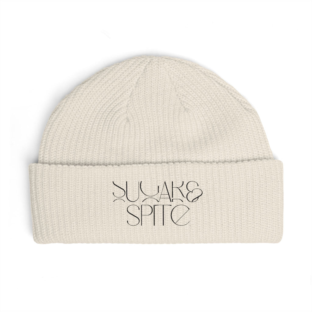 Cuff Beanie — Curved Script Logo Knit Cap