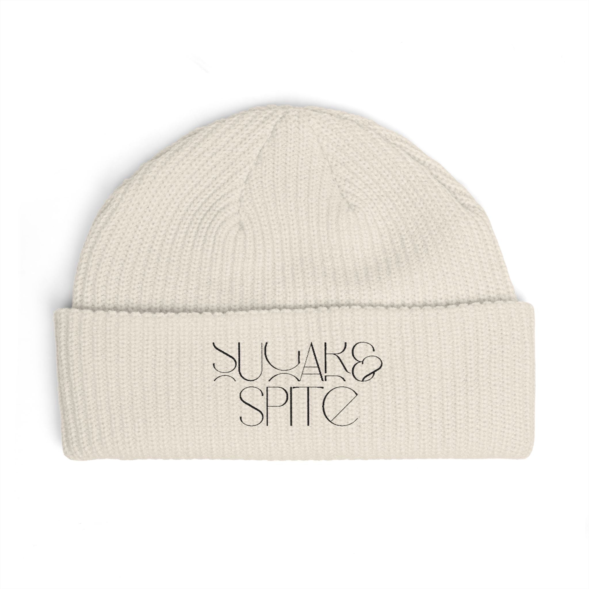 Cuff Beanie — Curved Script Logo Knit Cap