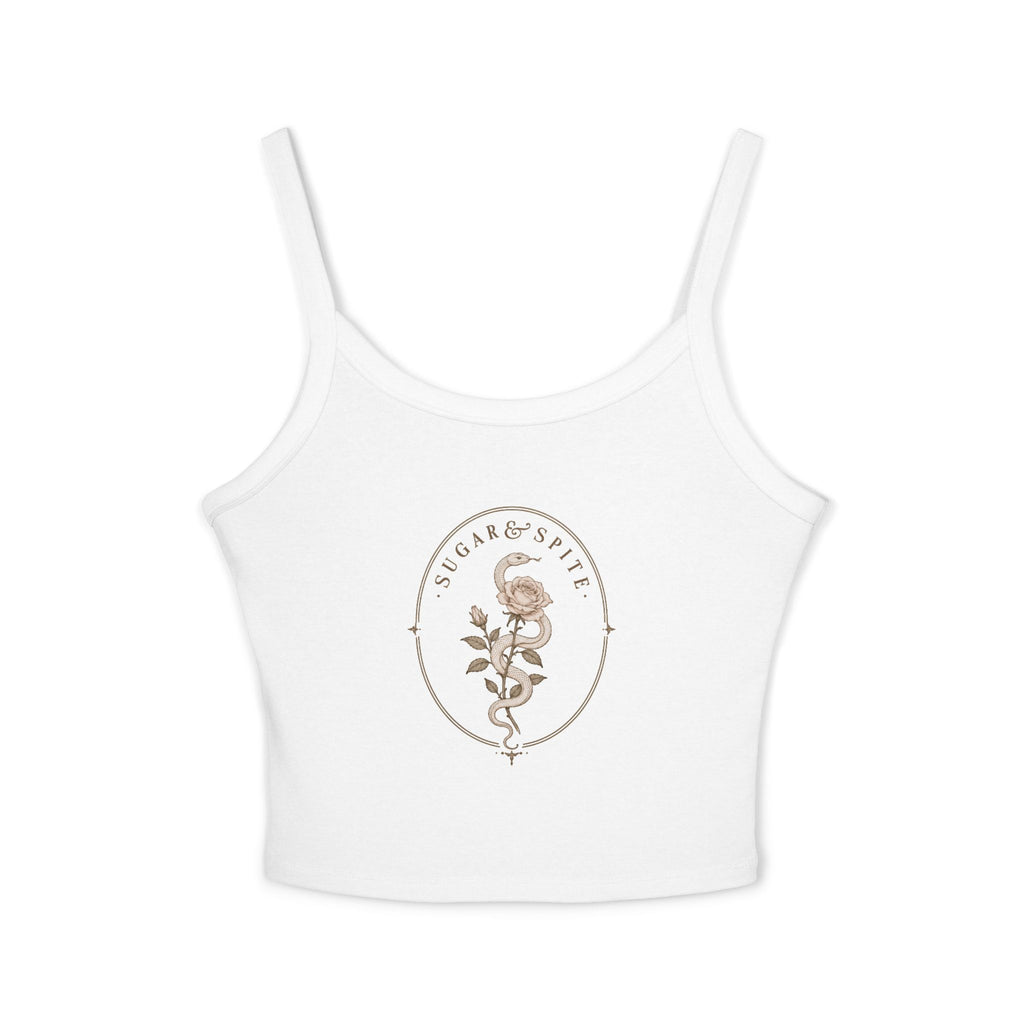 Sugar & Spice Floral Crop Tank — Women's Spaghetti Strap Tank Top