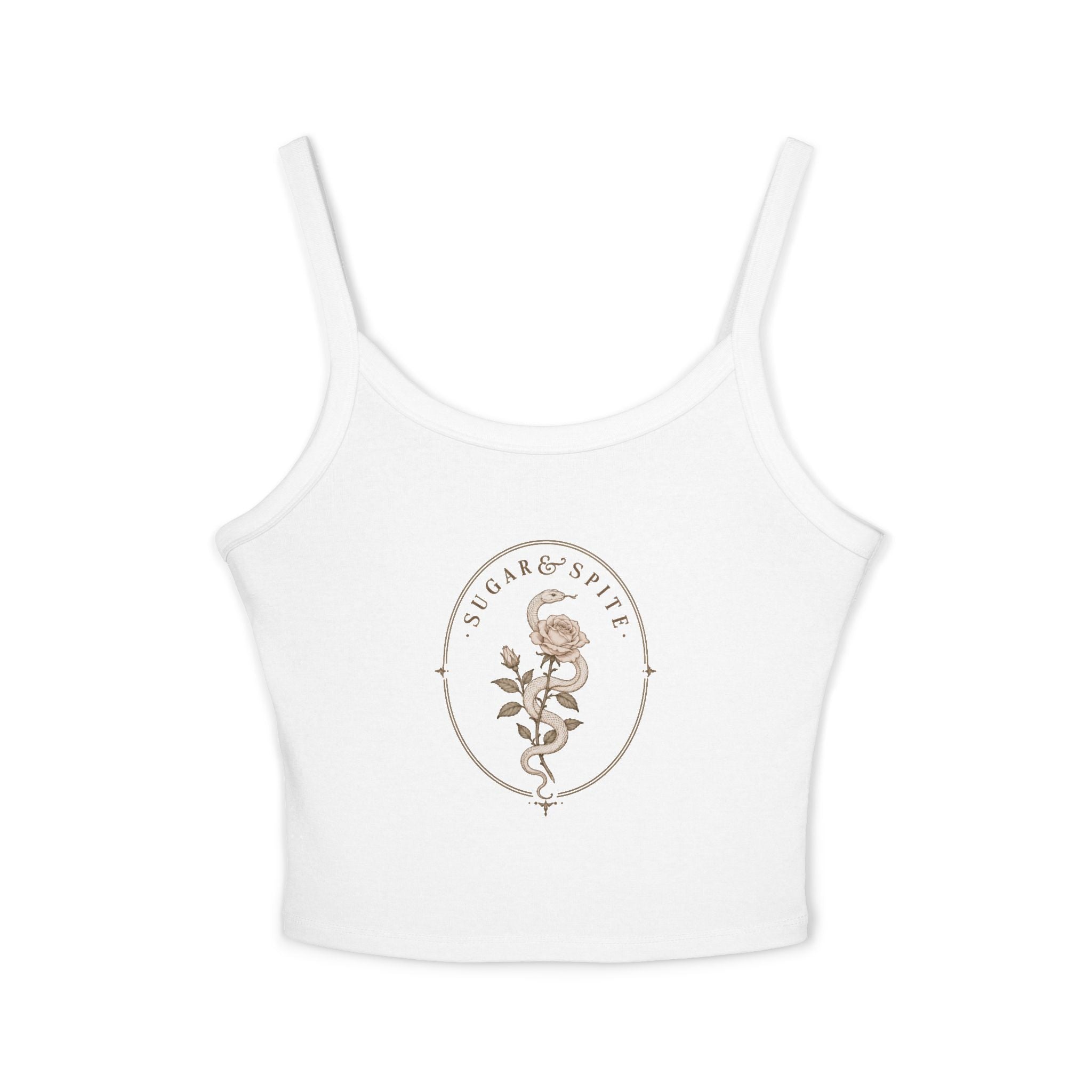 Sugar & Spice Floral Crop Tank — Women's Spaghetti Strap Tank Top