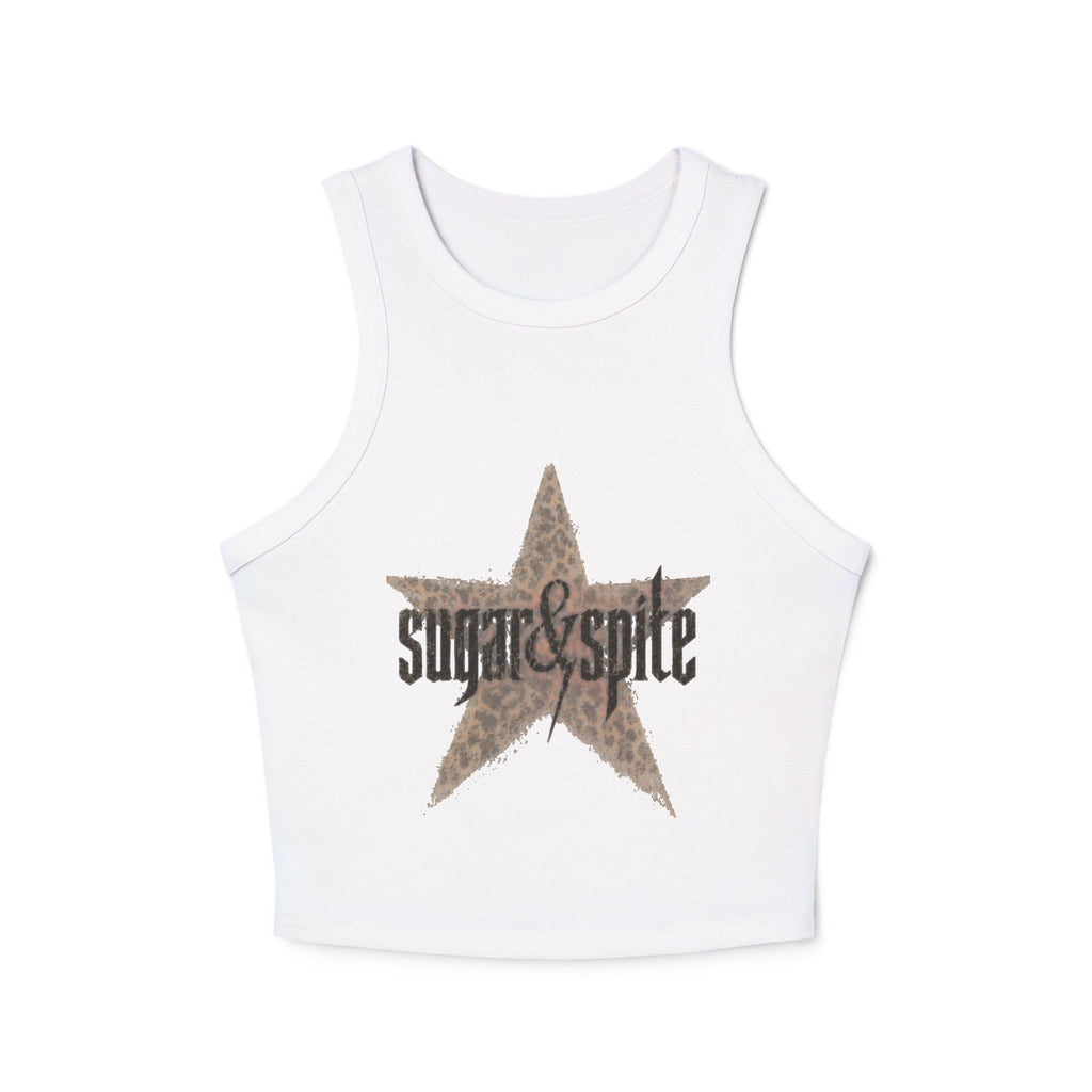 Women's Racer Tank Top — 'Sugar & Spice' Leopard Star Graphic