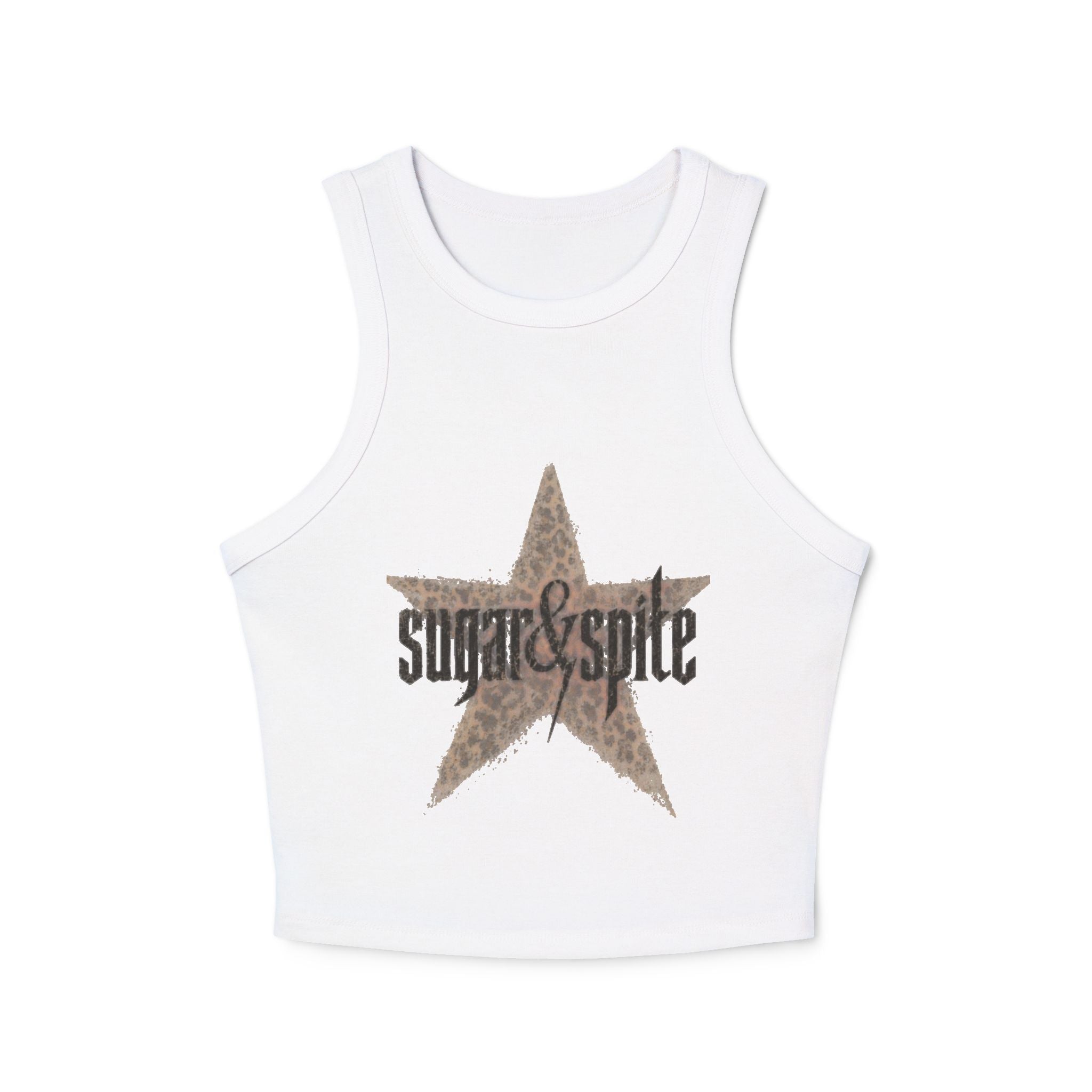 Women's Racer Tank Top — 'Sugar & Spice' Leopard Star Graphic