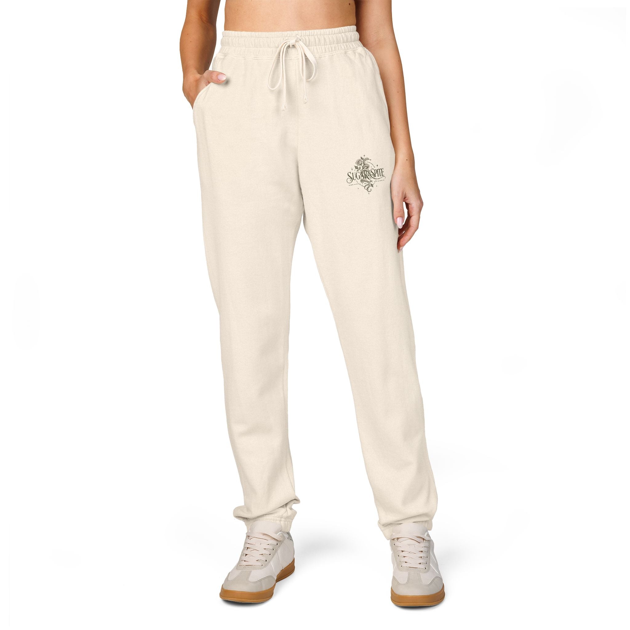 Vintage Botanical Skull sweatpants | small chest graphic, olive