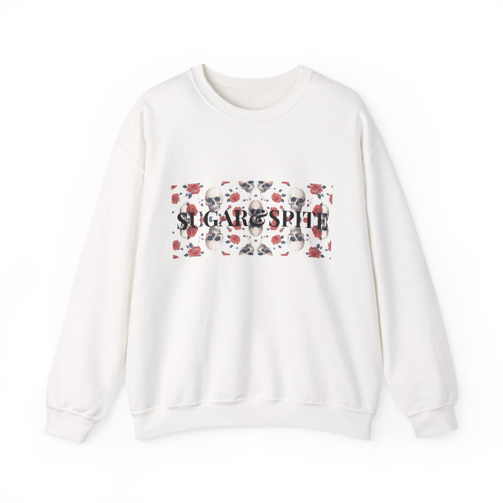 SkareSpirit Crewneck Sweatshirt — Floral Skull Gothic Graphic Sweatshirt
