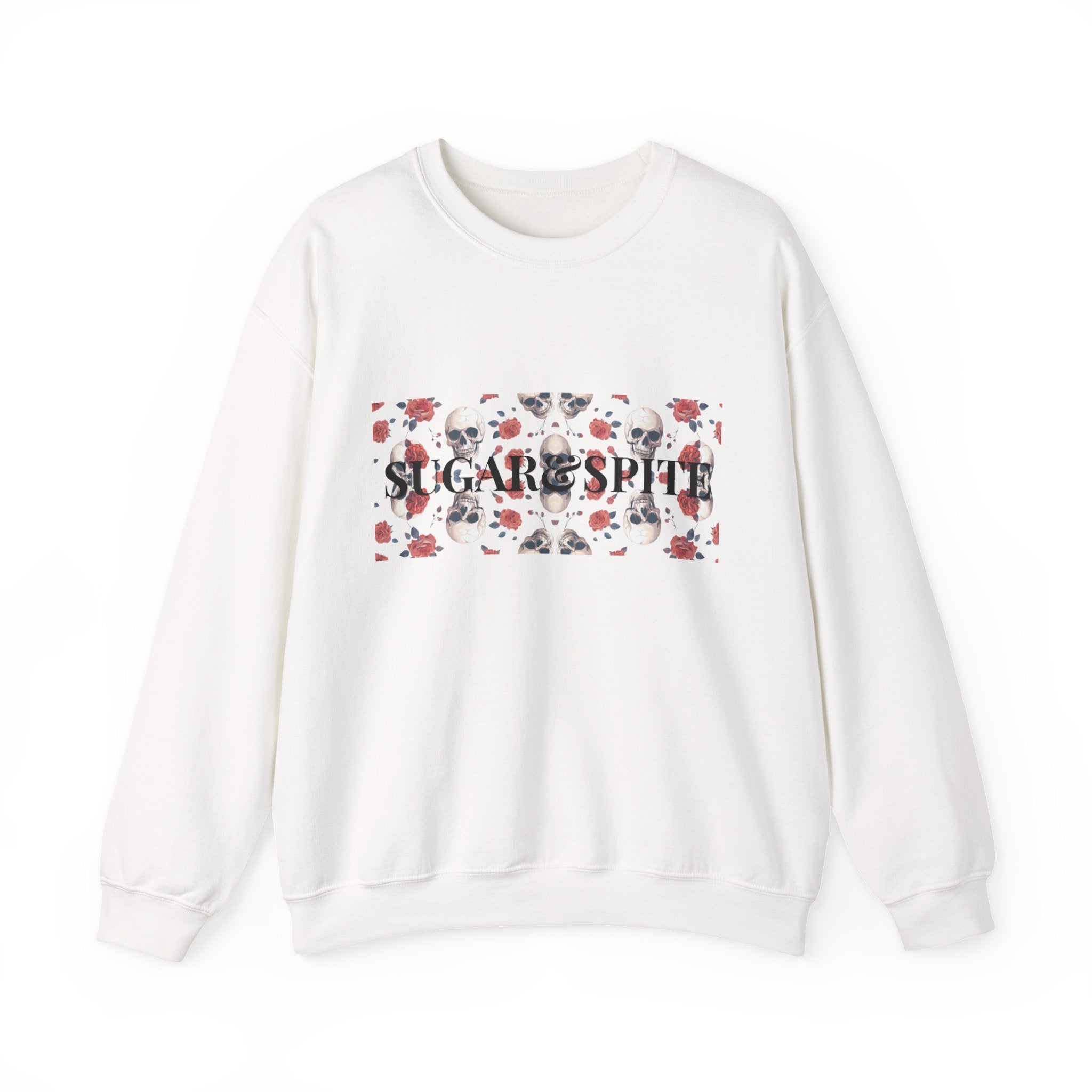 SkareSpirit Crewneck Sweatshirt — Floral Skull Gothic Graphic Sweatshirt