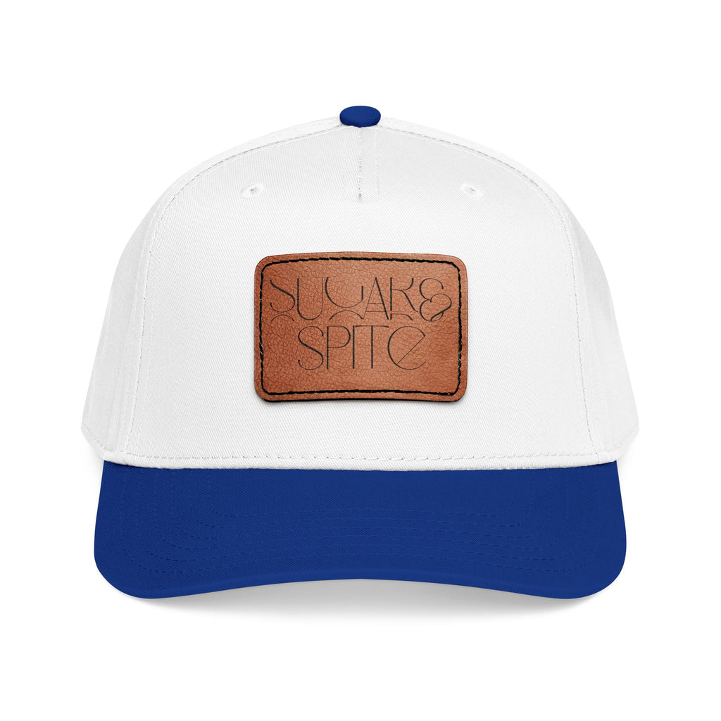 Leather Patch Baseball Cap — 'SUGAR & SPICE' Mid-Profile Hat