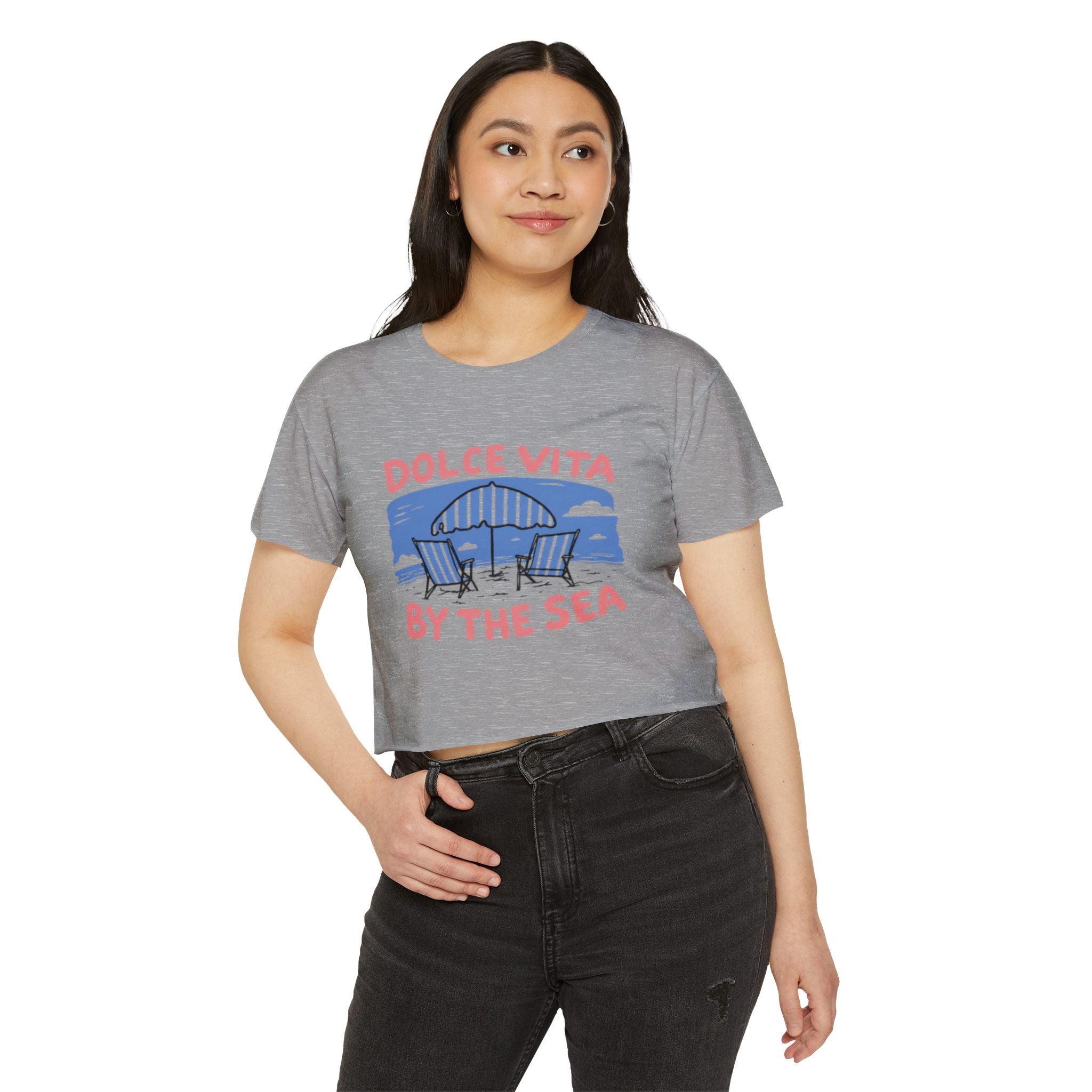 Dolce Vita By The Sea Crop Top — Women's Beach Festival Tee