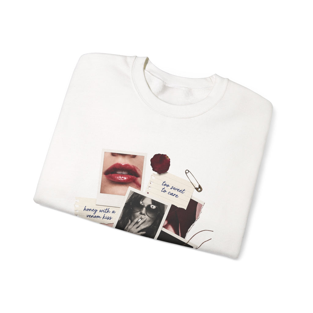 Collage Graphic Crewneck Sweatshirt — 'Sugar & Spice' Retro Photo Mood Crew