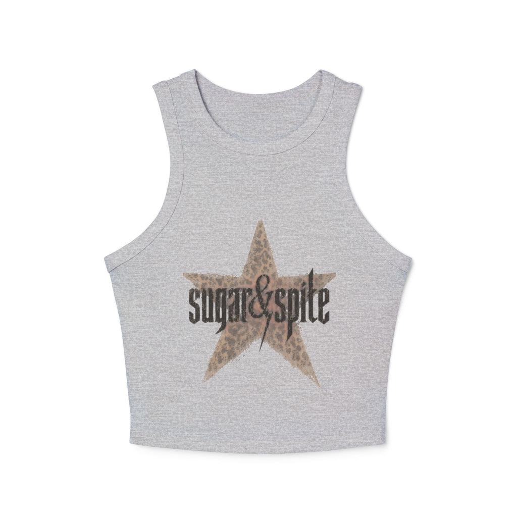 Women's Racer Tank Top — 'Sugar & Spice' Leopard Star Graphic