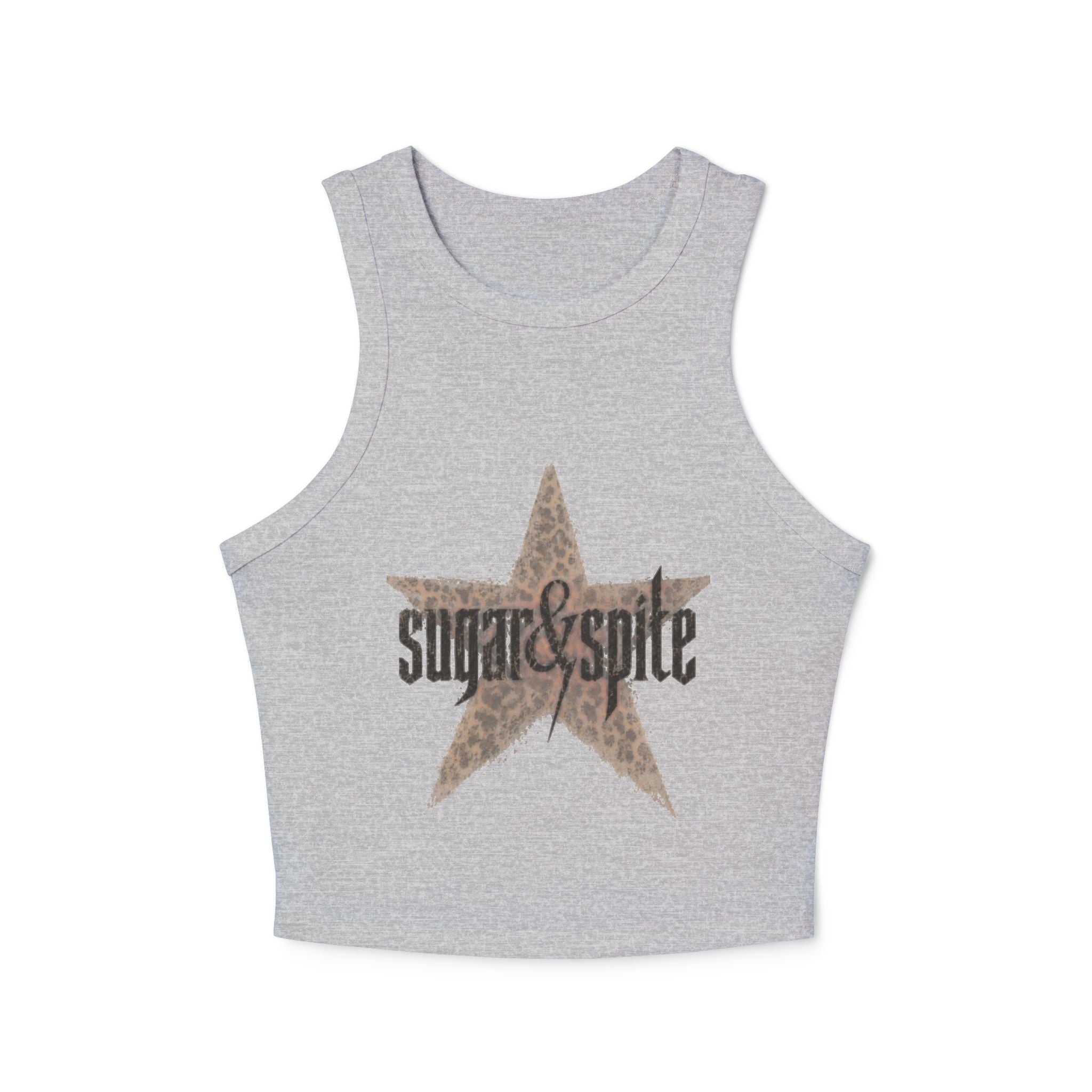 Women's Racer Tank Top — 'Sugar & Spice' Leopard Star Graphic