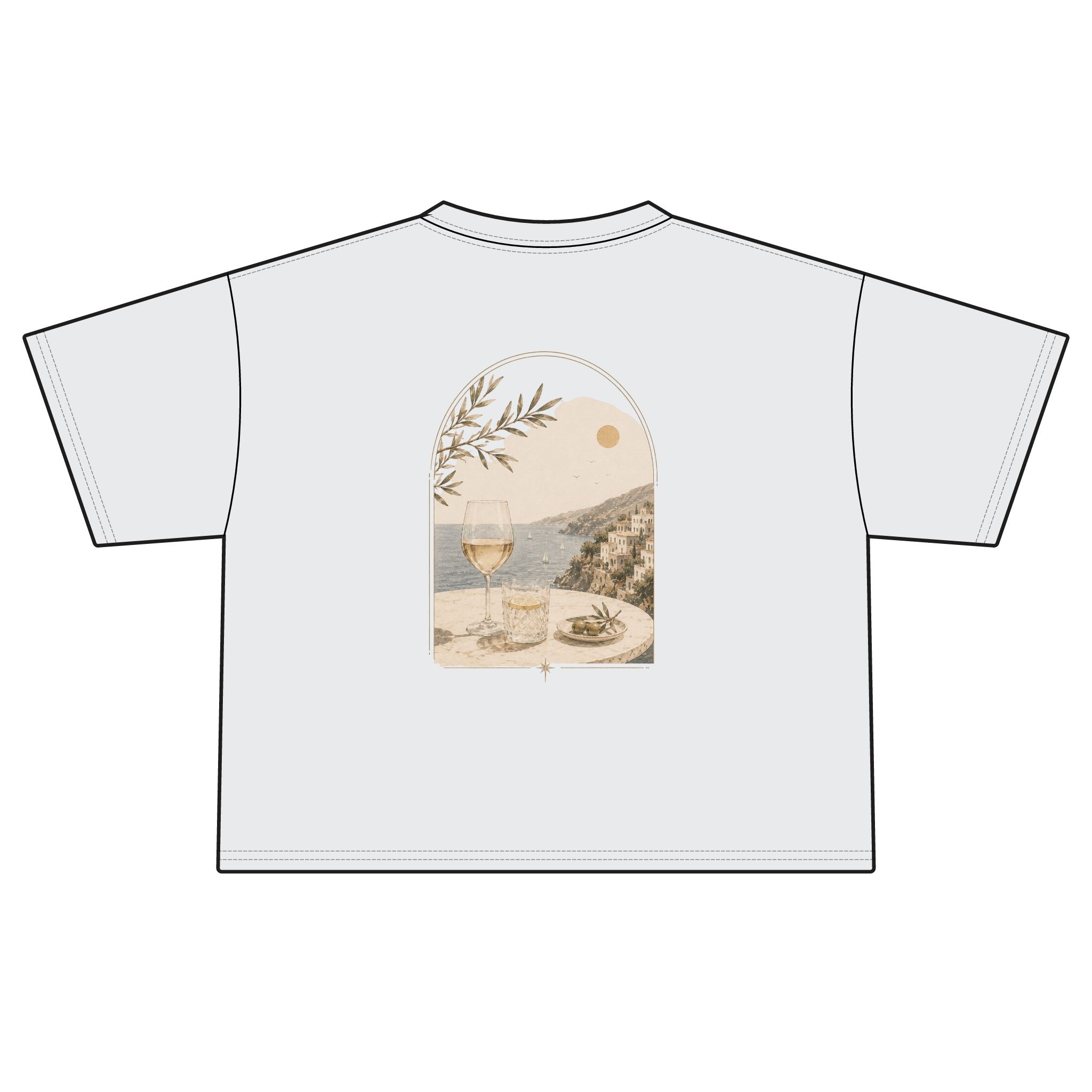 Coastal Wine View Tee | Boxy Crop T-Shirt