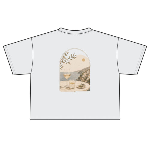 Coastal Wine View Tee | Boxy Crop T-Shirt