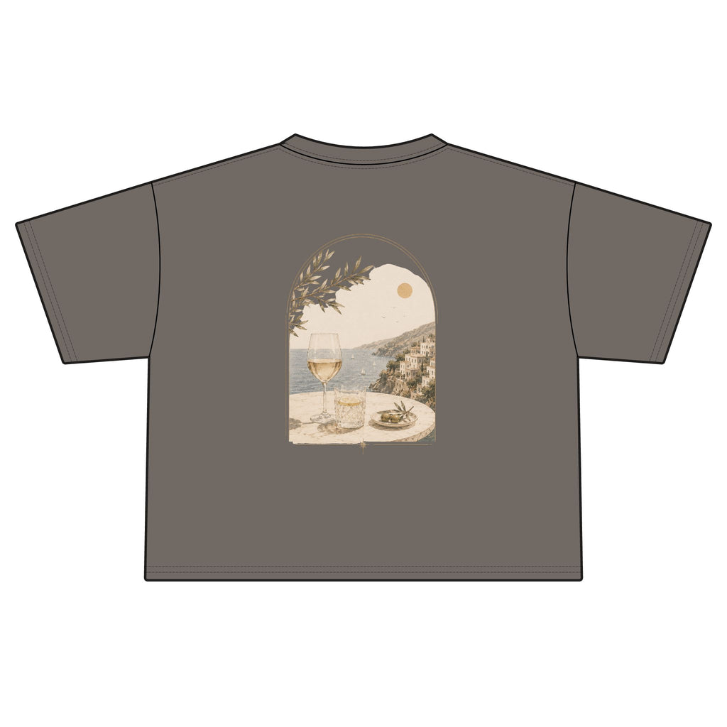 Coastal Wine View Tee | Boxy Crop T-Shirt