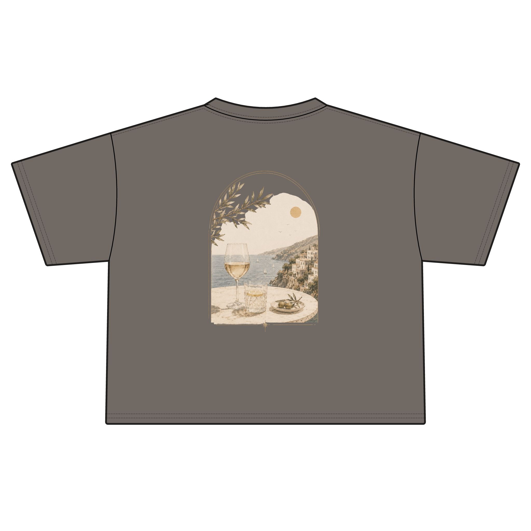 Coastal Wine View Tee | Boxy Crop T-Shirt