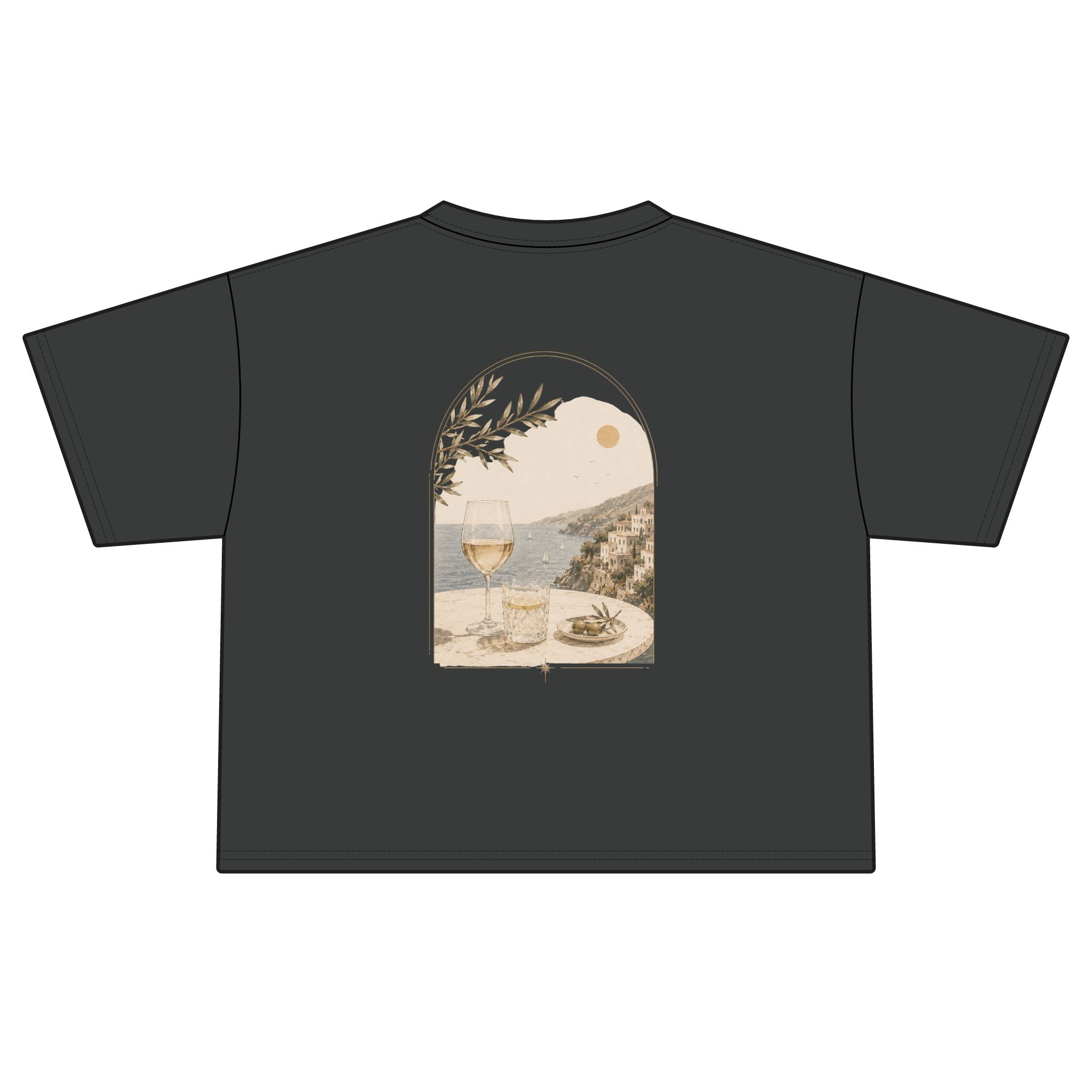 Coastal Wine View Tee | Boxy Crop T-Shirt