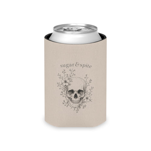 Can Cooler • 'sugar & spite' Floral Skull Drink Koozie