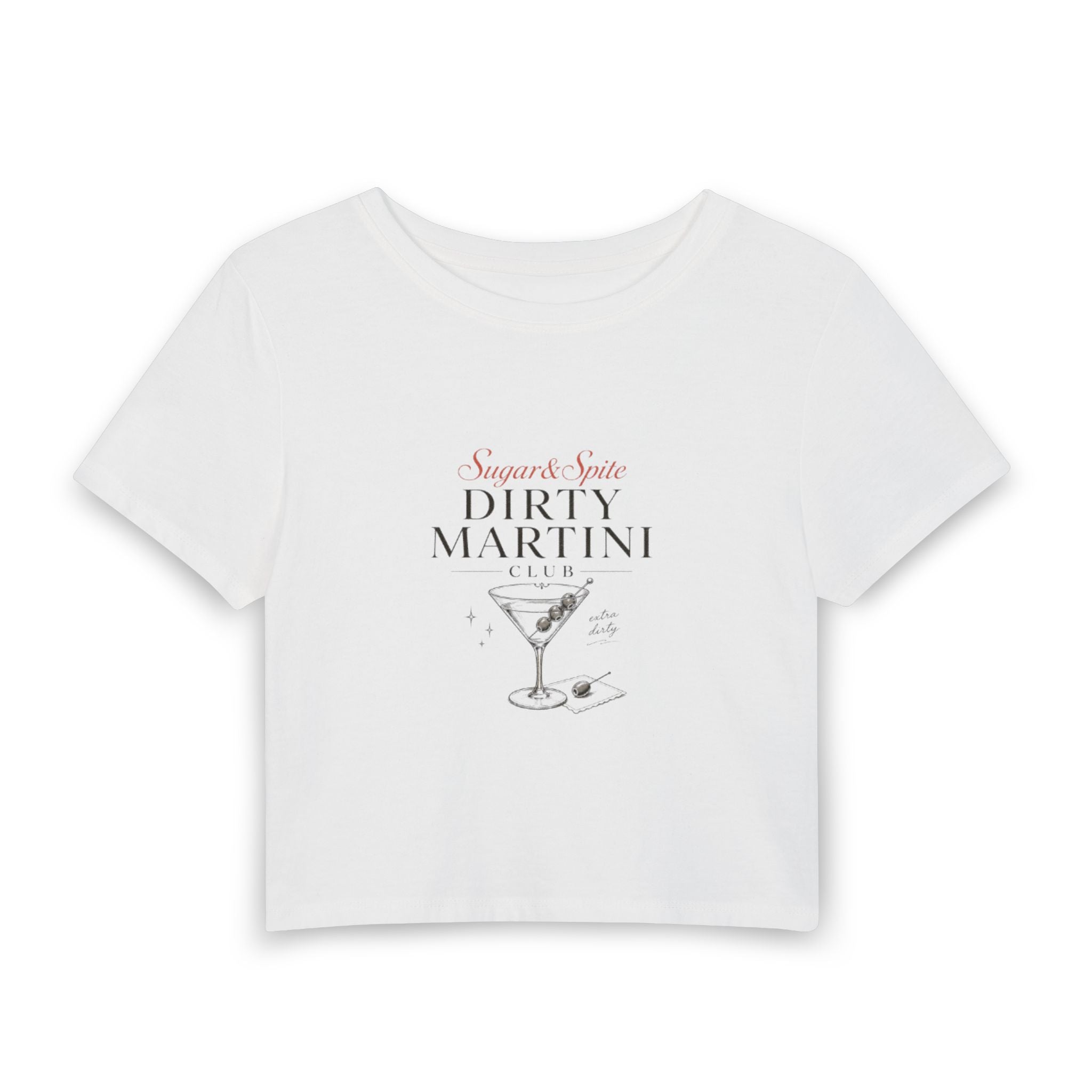 Dirty Martini Graphic Tee — "Sweet & Spicy" Women's Cropped Baby Tee