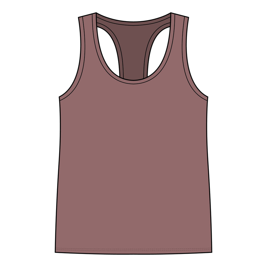 Leopard Outline Women's Racerback Tank Top — Minimal Safari Cat Graphic