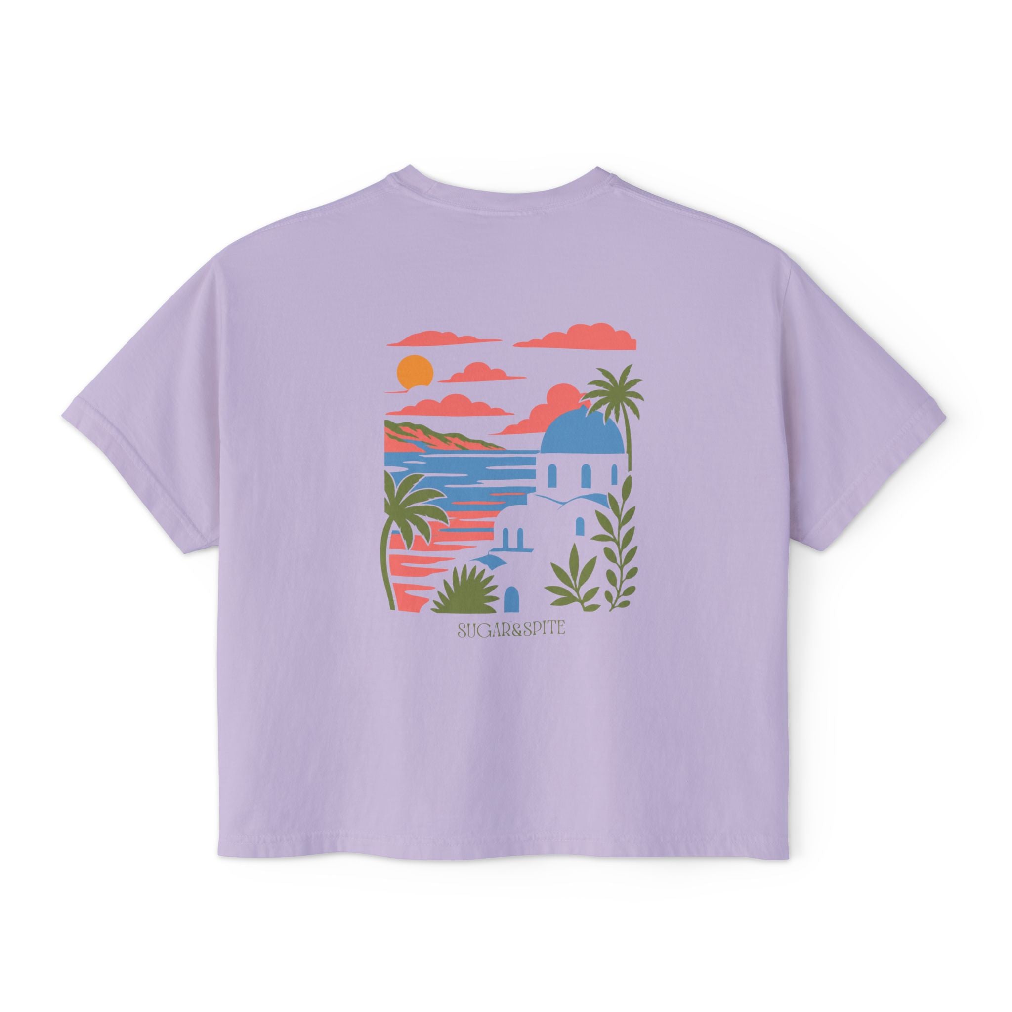 Mediterranean Sunset Graphic Boxy Tee