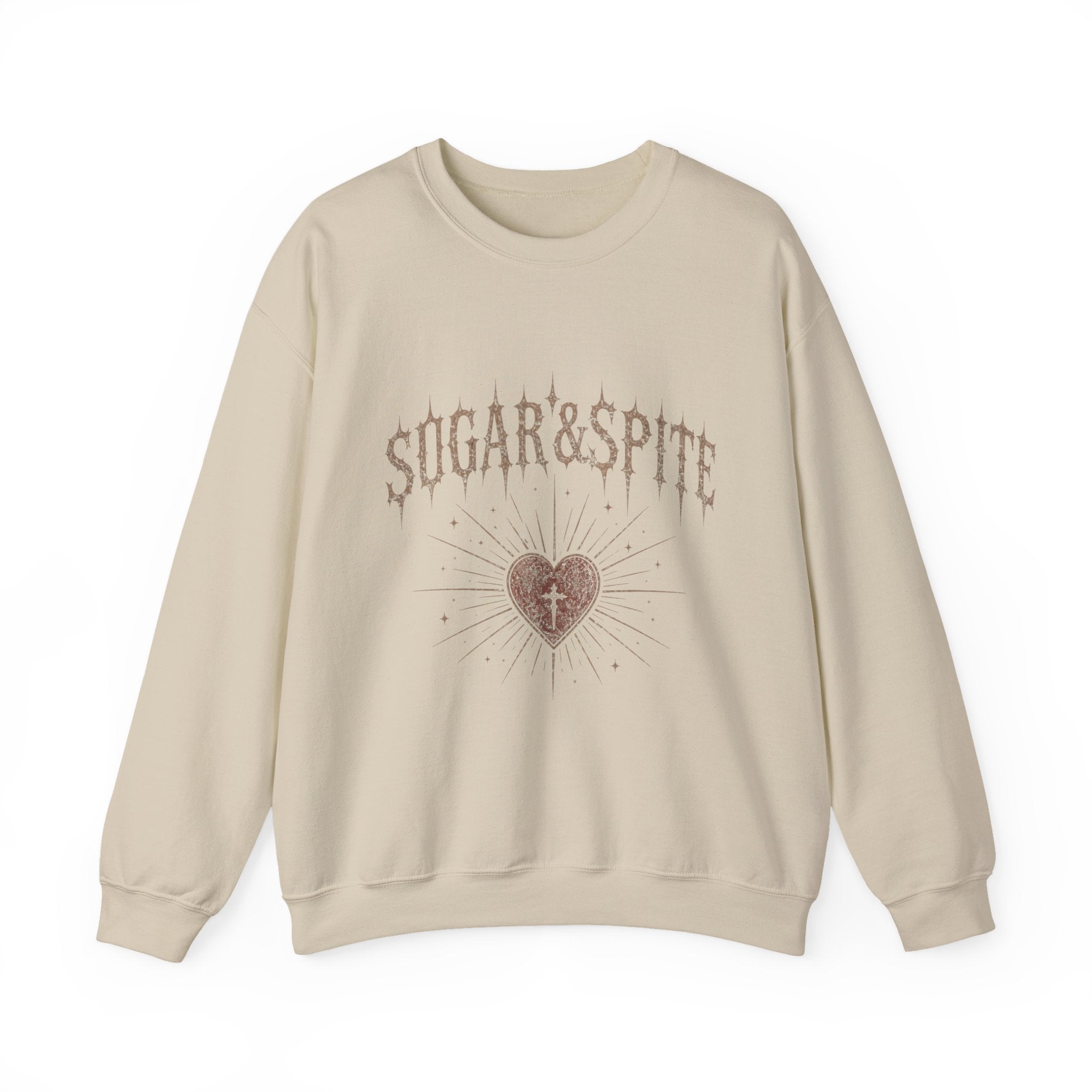 Sugar & Spite Vintage Heart Crewneck Sweatshirt