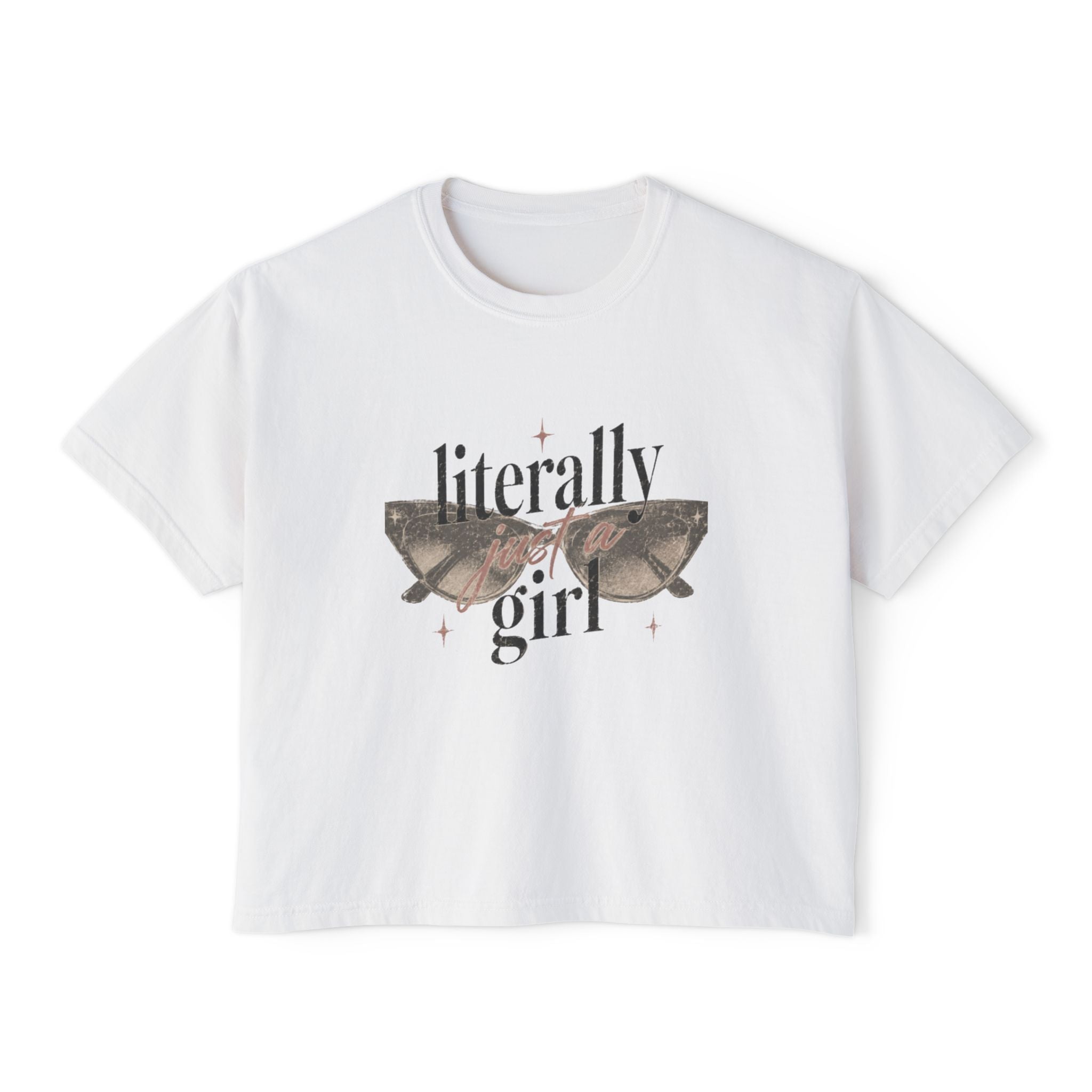 Literally Girl sunglasses tee | Boxy Tee