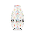 Floral Diamond Zip-Up Bottle Cooler Sleeve — Insulated Can & Bottle Koozie with 'SUGAR' Design