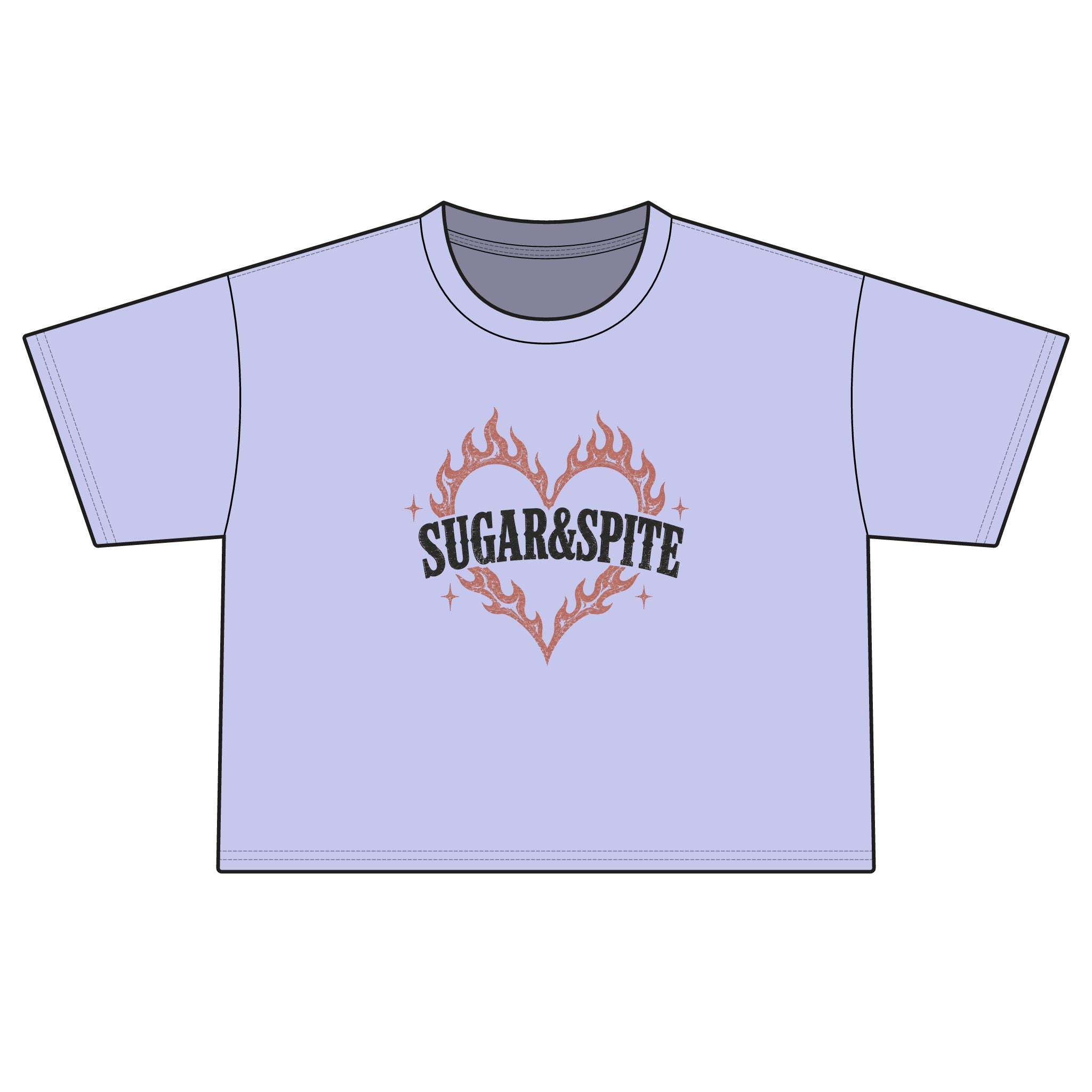 Sugar & Spite Women's Boxy Tee — Flame Heart