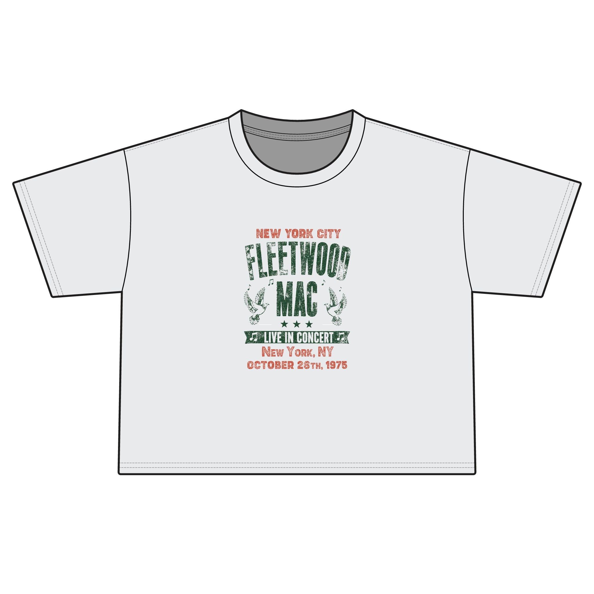 Fleetwood Mac Vintage Tour Boxy Tee — New York City 1975 Concert Shirt