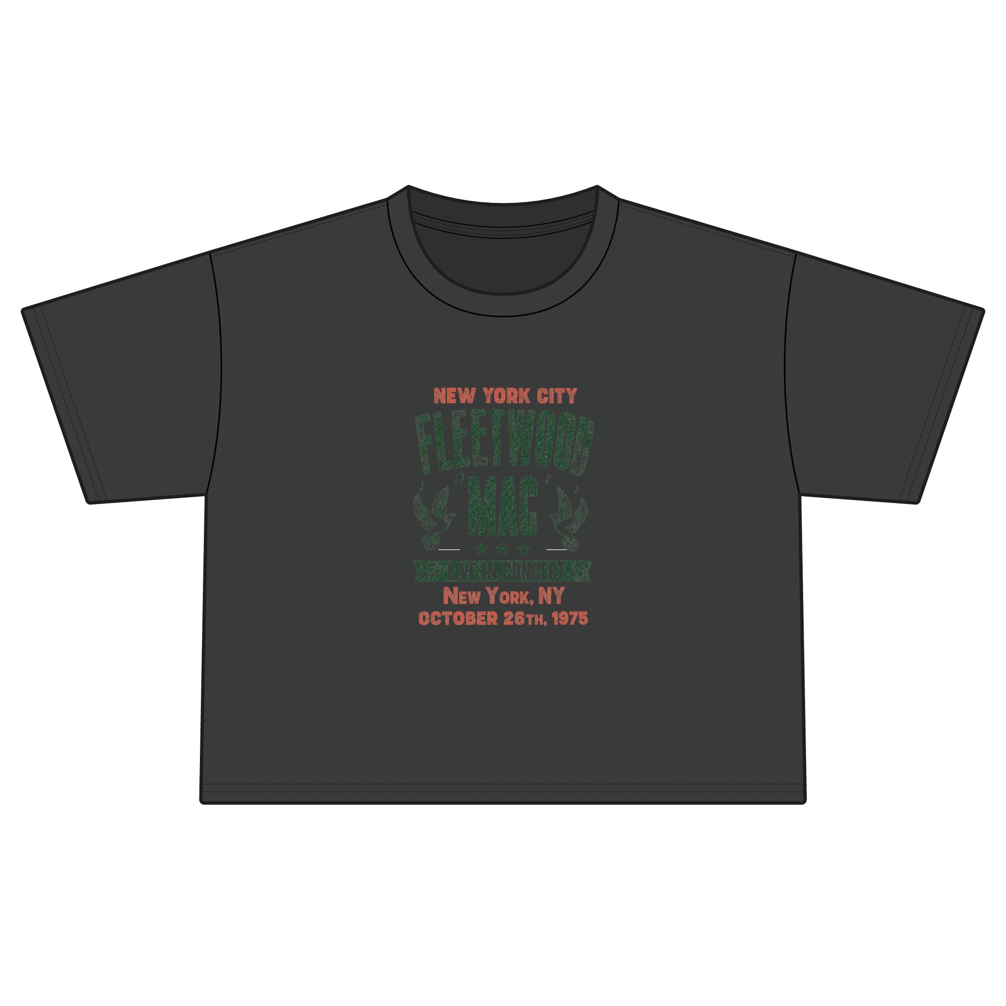 Fleetwood Mac Vintage Tour Boxy Tee — New York City 1975 Concert Shirt