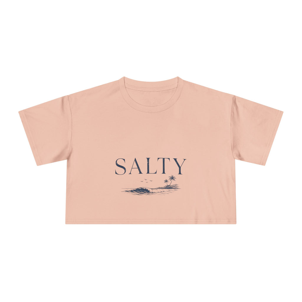 Salty Ocean Waves Crop Tee | Beach Minimalist Coastal Shirt