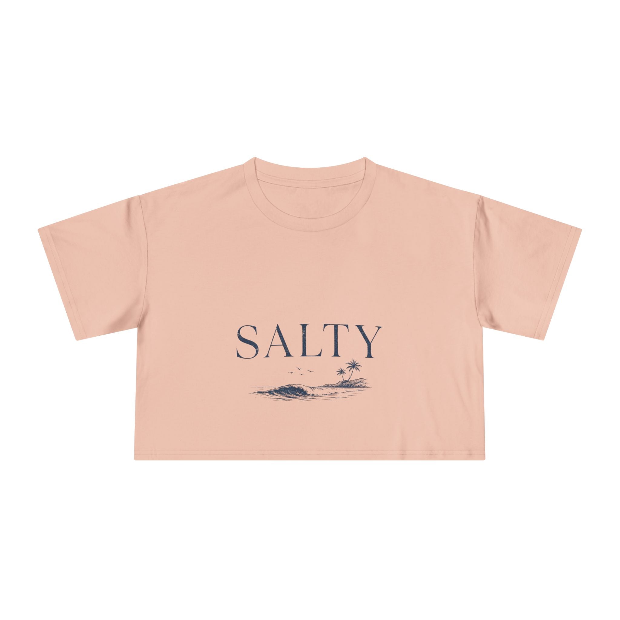 Salty Ocean Waves Crop Tee | Beach Minimalist Coastal Shirt