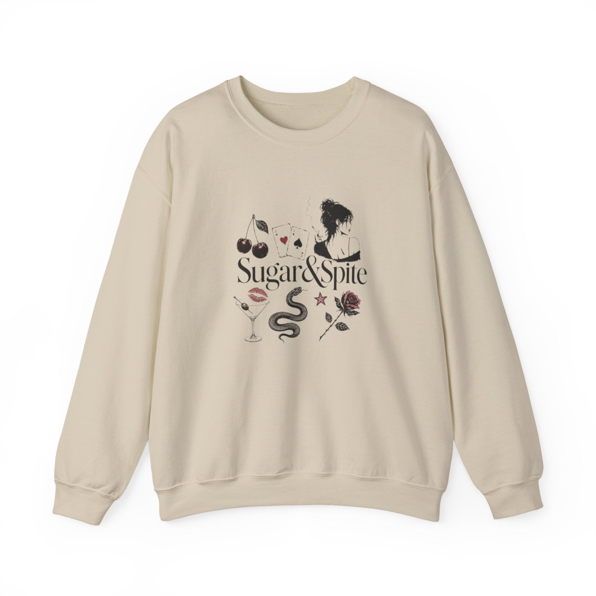 Sugar & Spice Crewneck Sweatshirt — Feminine Vintage Floral Graphic