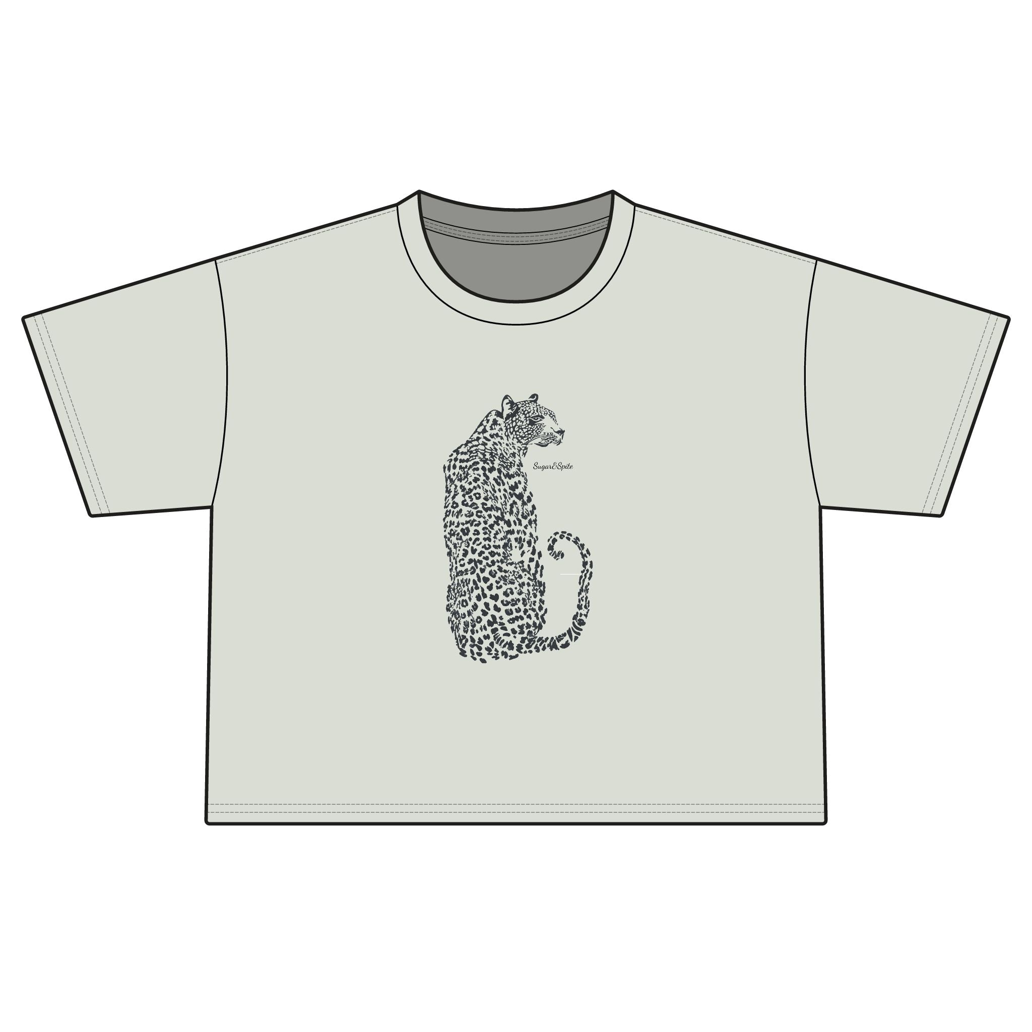 Boxy Women's Tee — Leopard Silhouette Graphic