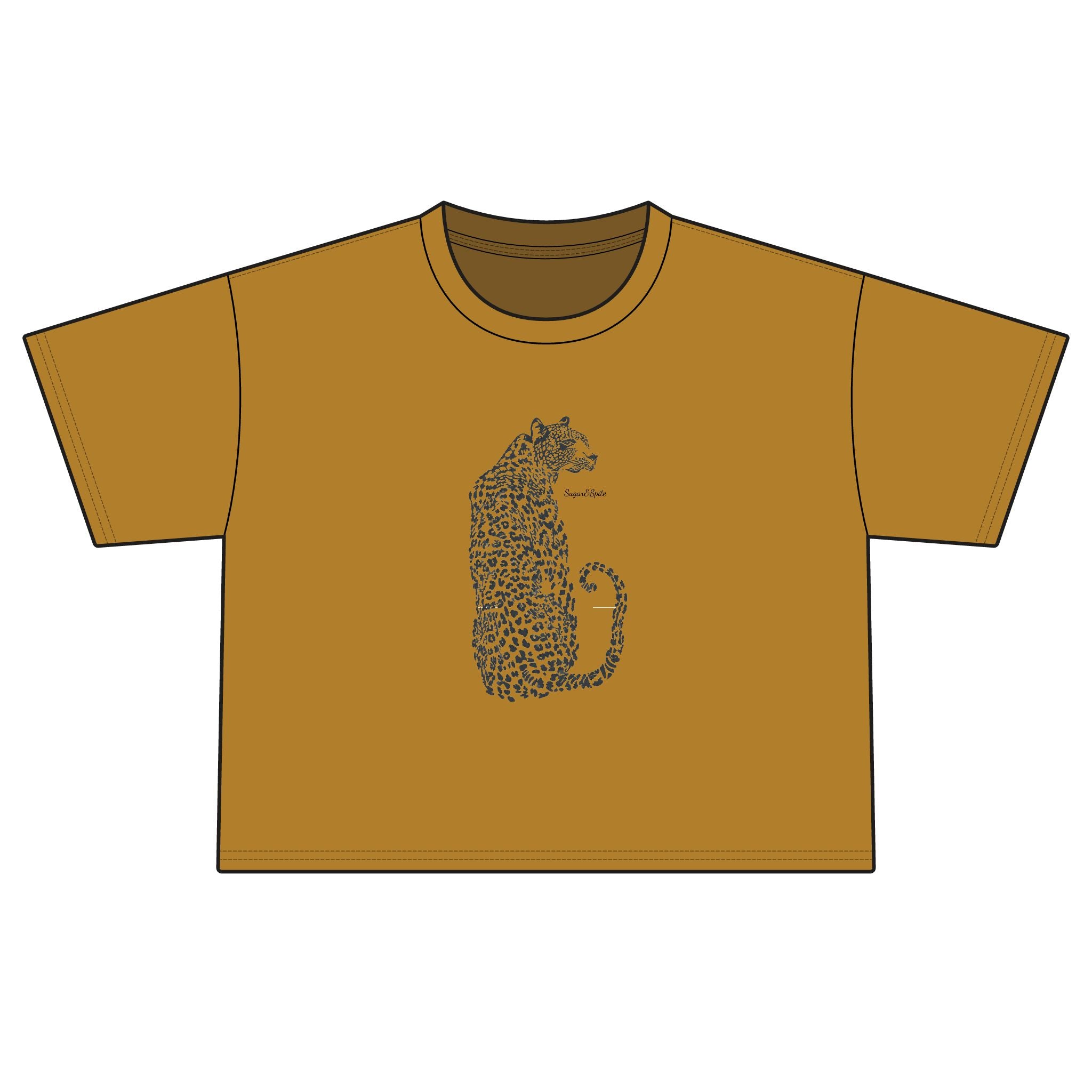 Boxy Women's Tee — Leopard Silhouette Graphic