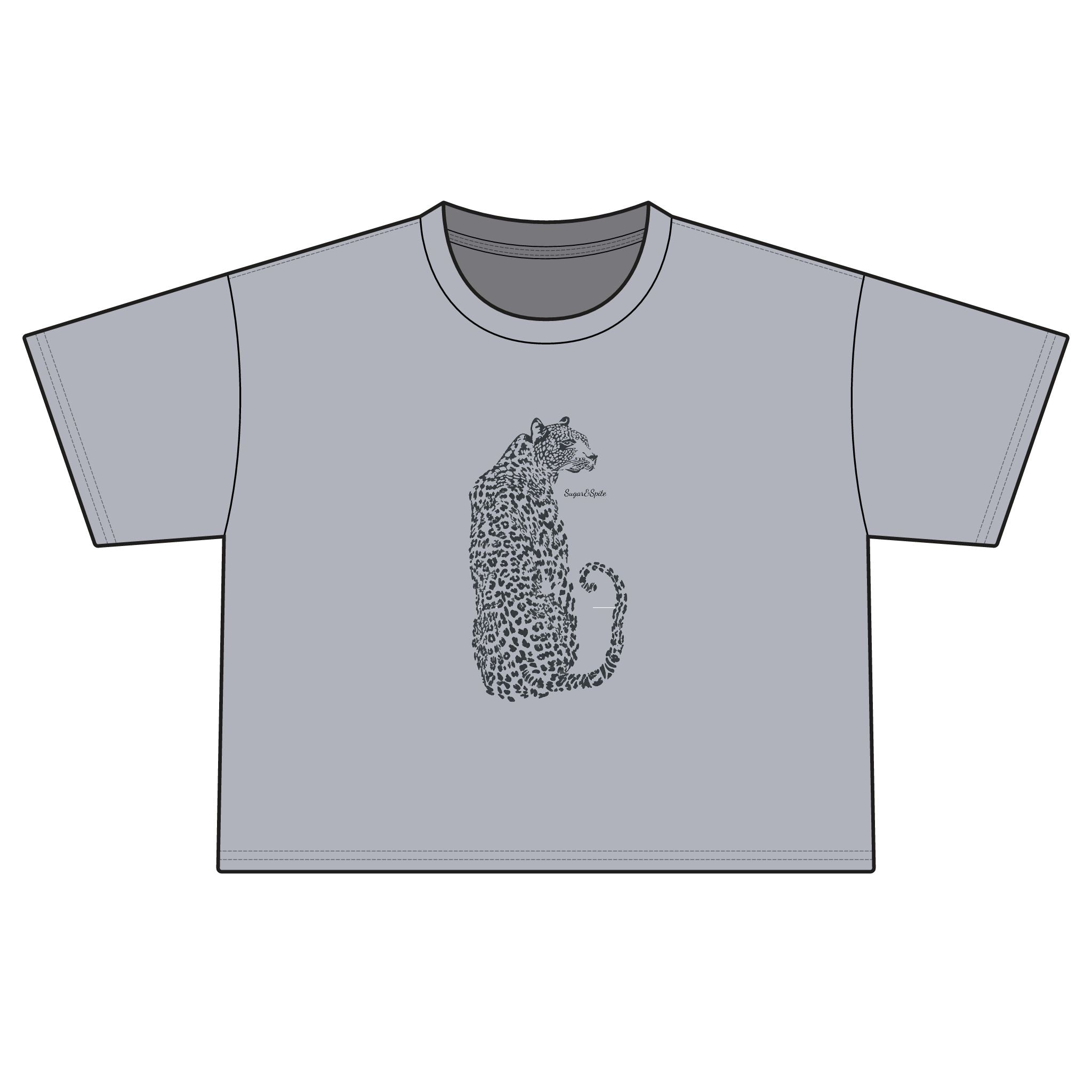Boxy Women's Tee — Leopard Silhouette Graphic
