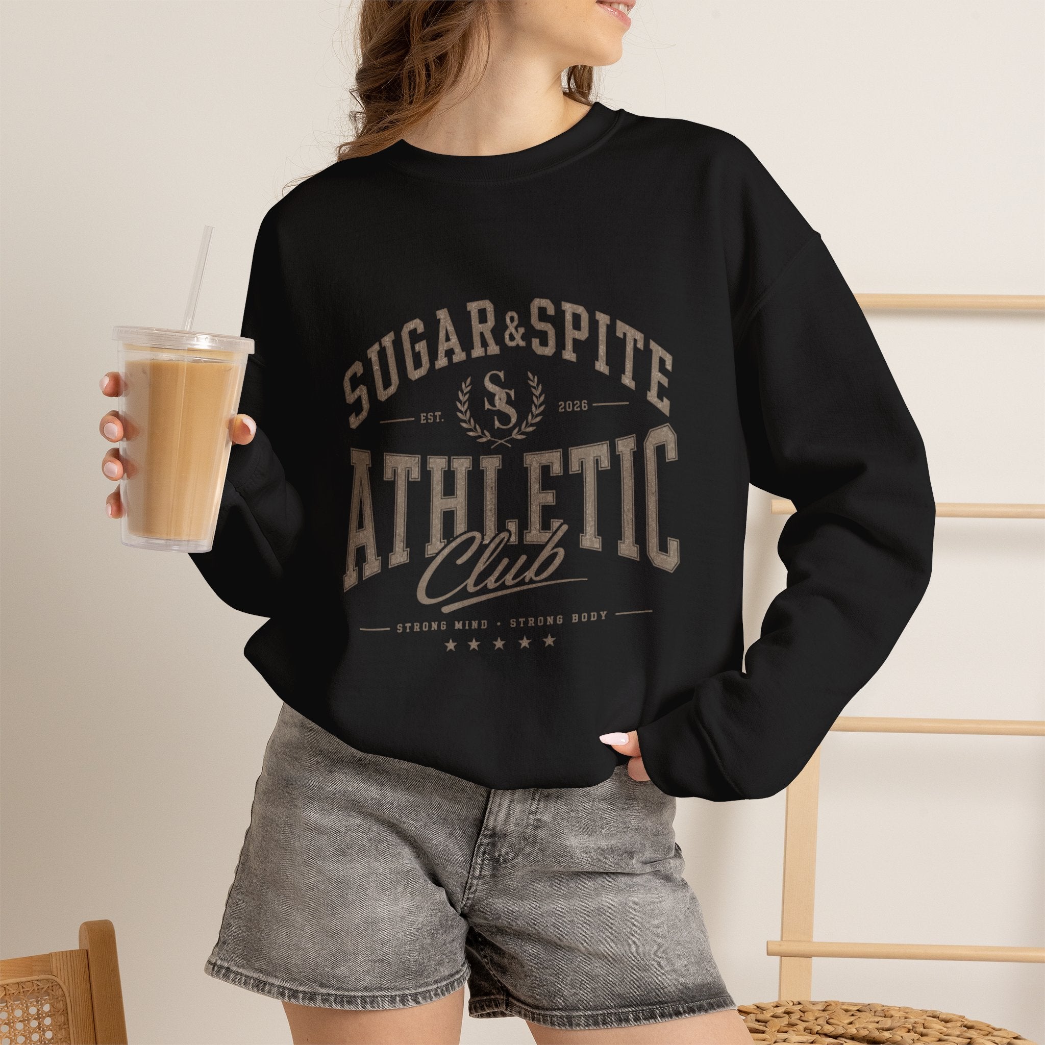 Athletic Club Sweatshirt — "Sugar & Spite" Vintage Crewneck
