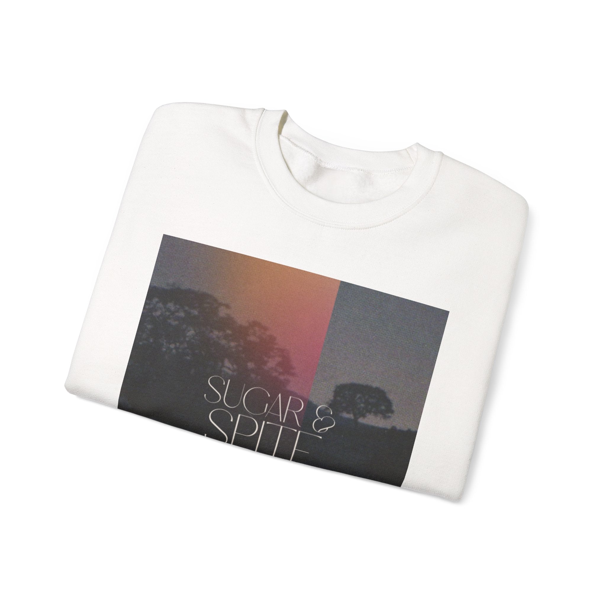 Sugar & Spite Graphic Sweatshirt — Moody Sunset Nature Crewneck