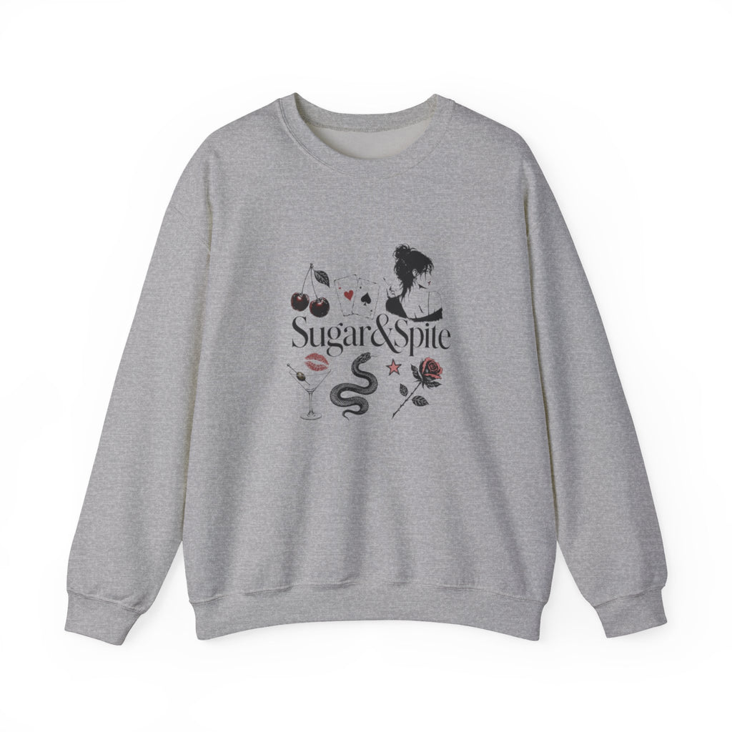 Sugar & Spice Crewneck Sweatshirt — Feminine Vintage Floral Graphic