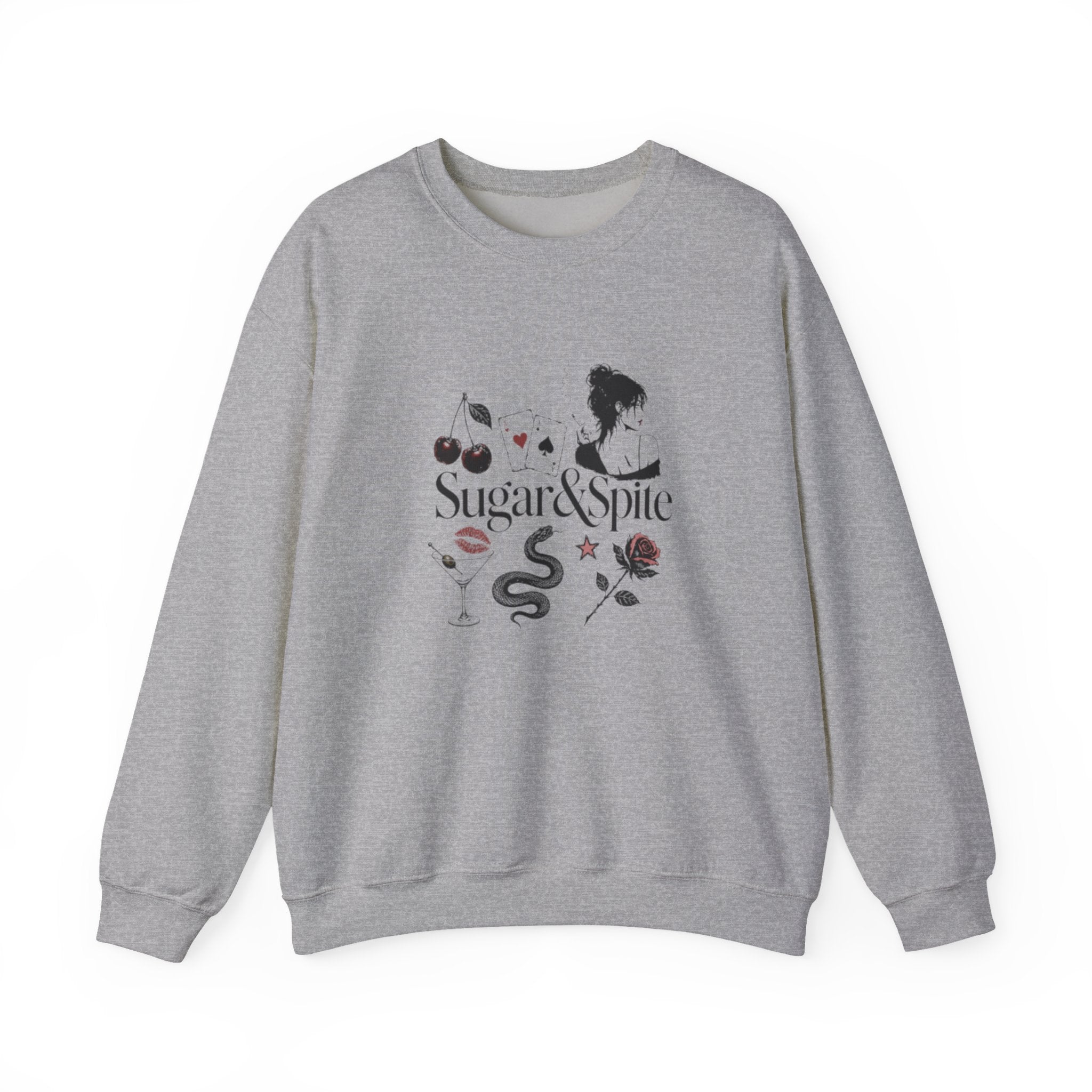 Sugar & Spice Crewneck Sweatshirt — Feminine Vintage Floral Graphic