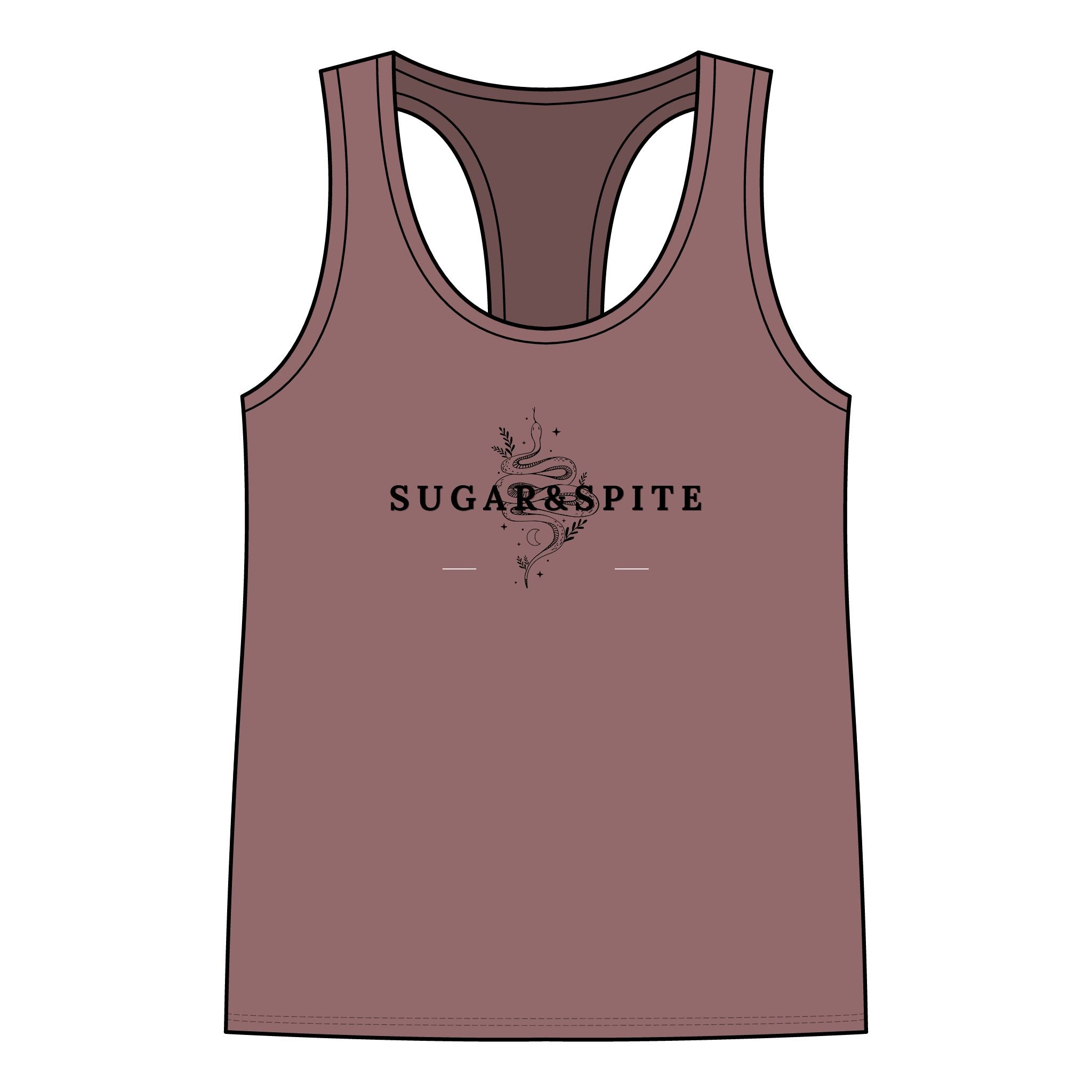 Sugar & Spite Women's Racerback Tank — Floral Gothic Graphic