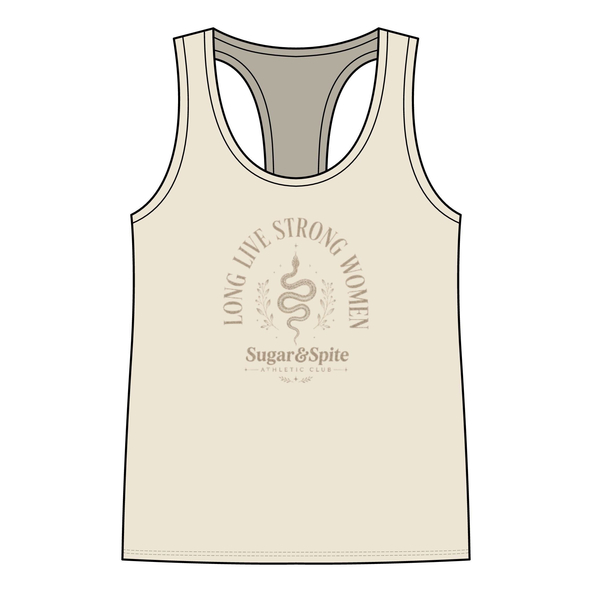 Live Strong Women Racerback Tank — "Sugar & Spice" Fitness & Empowerment Tank Top